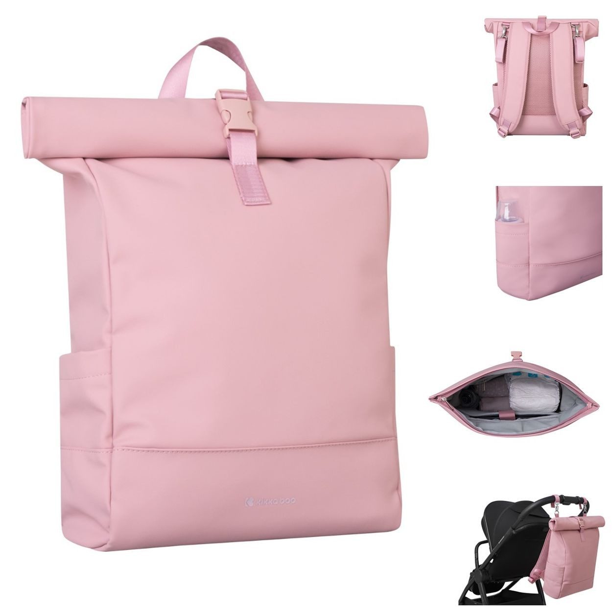 Kikkaboo Wickeltasche Jayden (1-tlg), Rucksack, einstellbare Grifflänge, Reißverschluss, Sicherheitsgurt