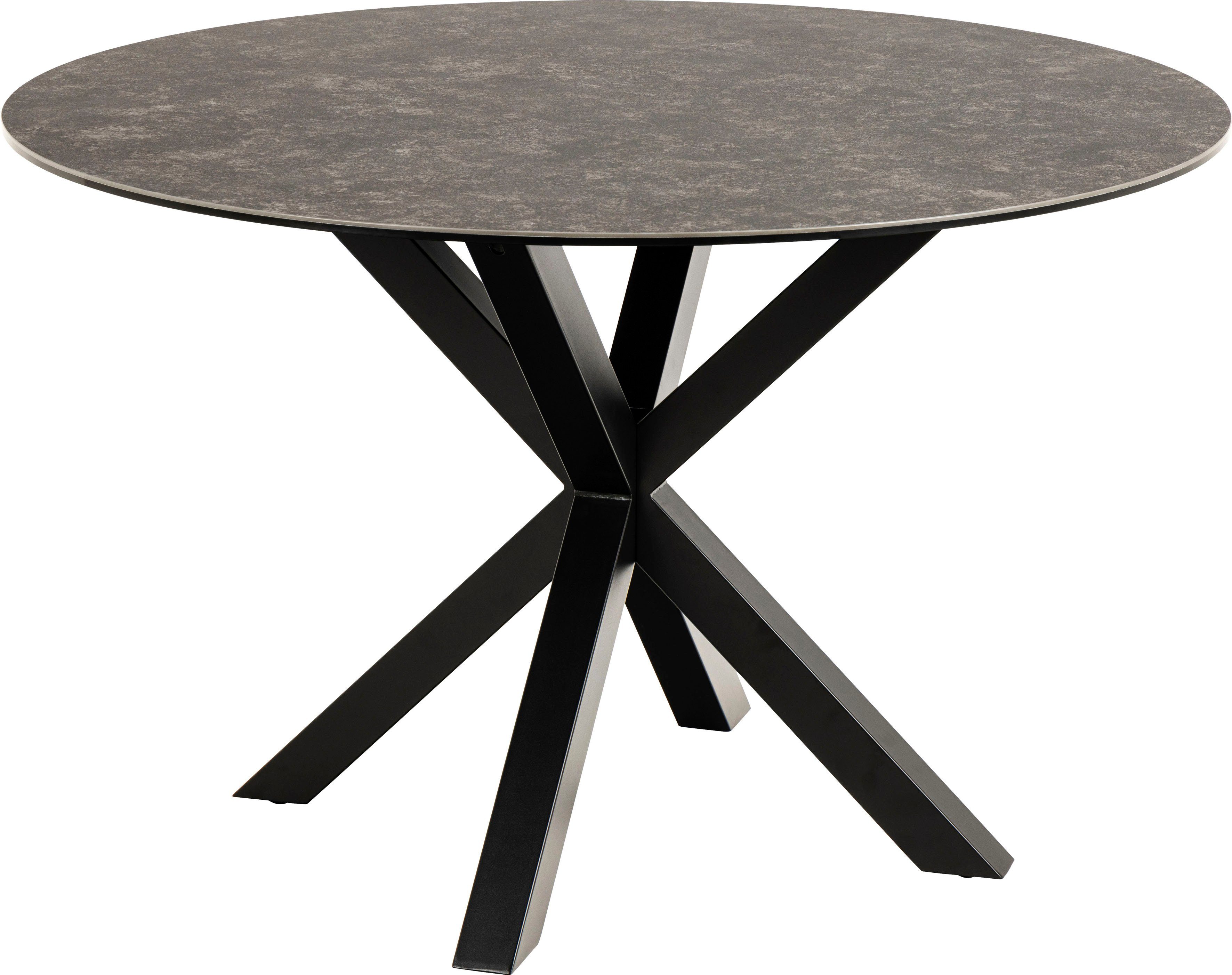 ACTONA GROUP Esstisch Glas Esstisch Heaven, TOPSELLER! Runder Esstisch, belastbar bis 100 kg (Esstisch, OTTOs Choice), tischplatte aus schwarzer rauer Keramik. Rund, T: 119 cm