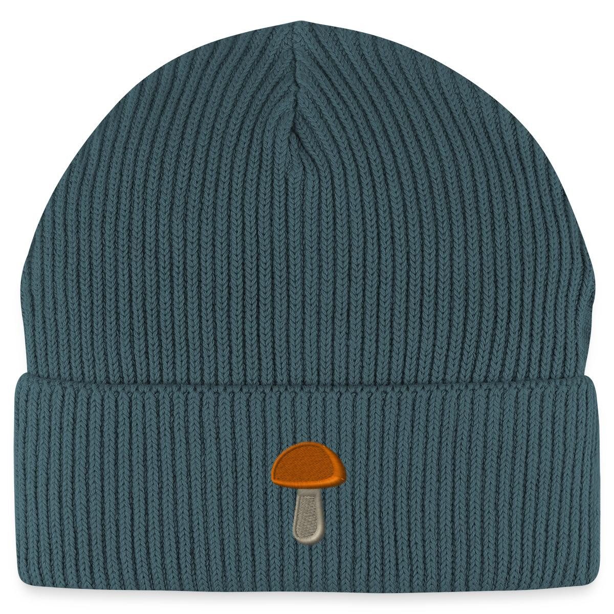 Beanie Stickerei Pilz Fisherman Beanie Bio Mütze