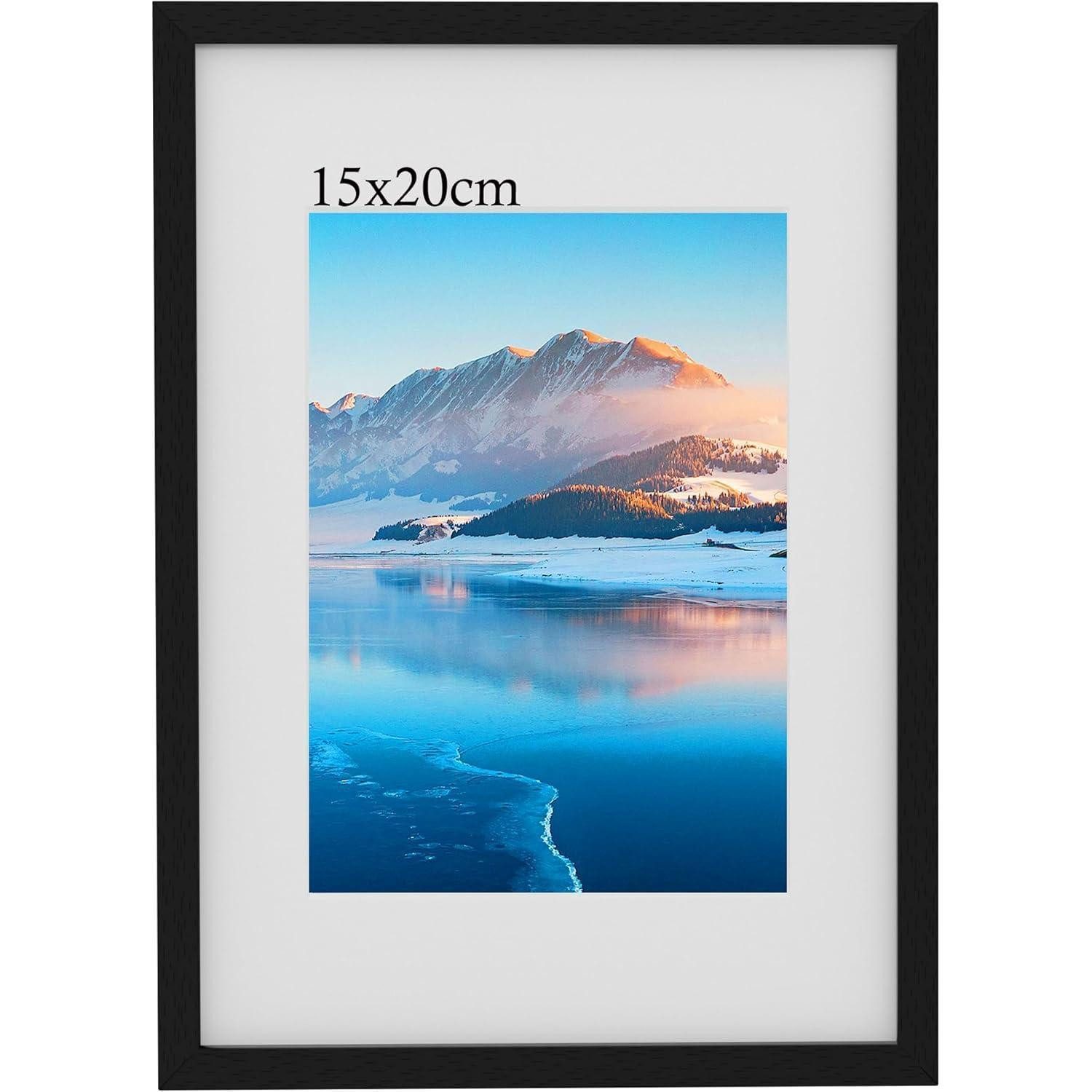 LuxusKollektion Einzelrahmen Bilderrahmen 15x20 Schwarz Fotorahmen Wandmontiert Schwarz 1 x (15x20)