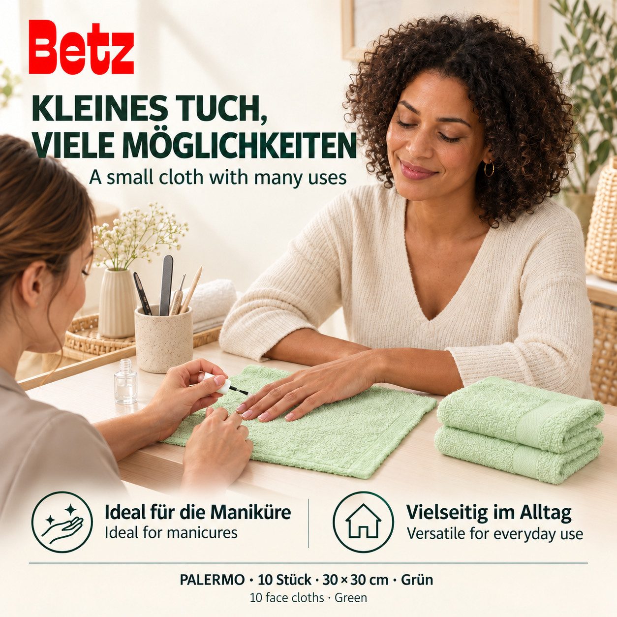 Betz Seiftuch 10 Stück Seiftücher Seiflappen Set Palermo Größe 30x30 cm – Bild 3 von 5