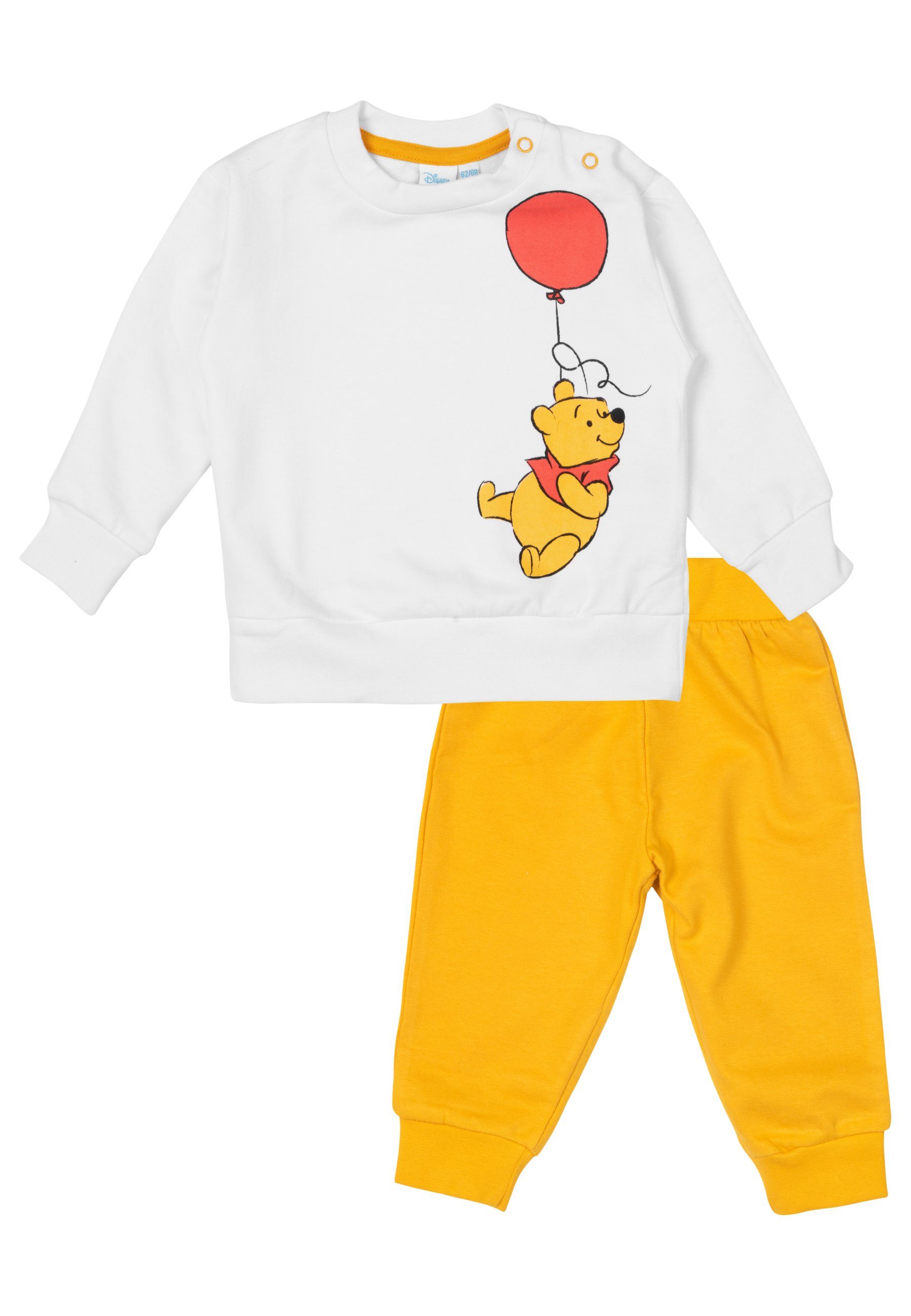 United Labels® Shirt & Hose Disney Winnie Puuh Baby Set Oberteil Pullover mit Hose Gelb / Weiß | Shirt-Sets