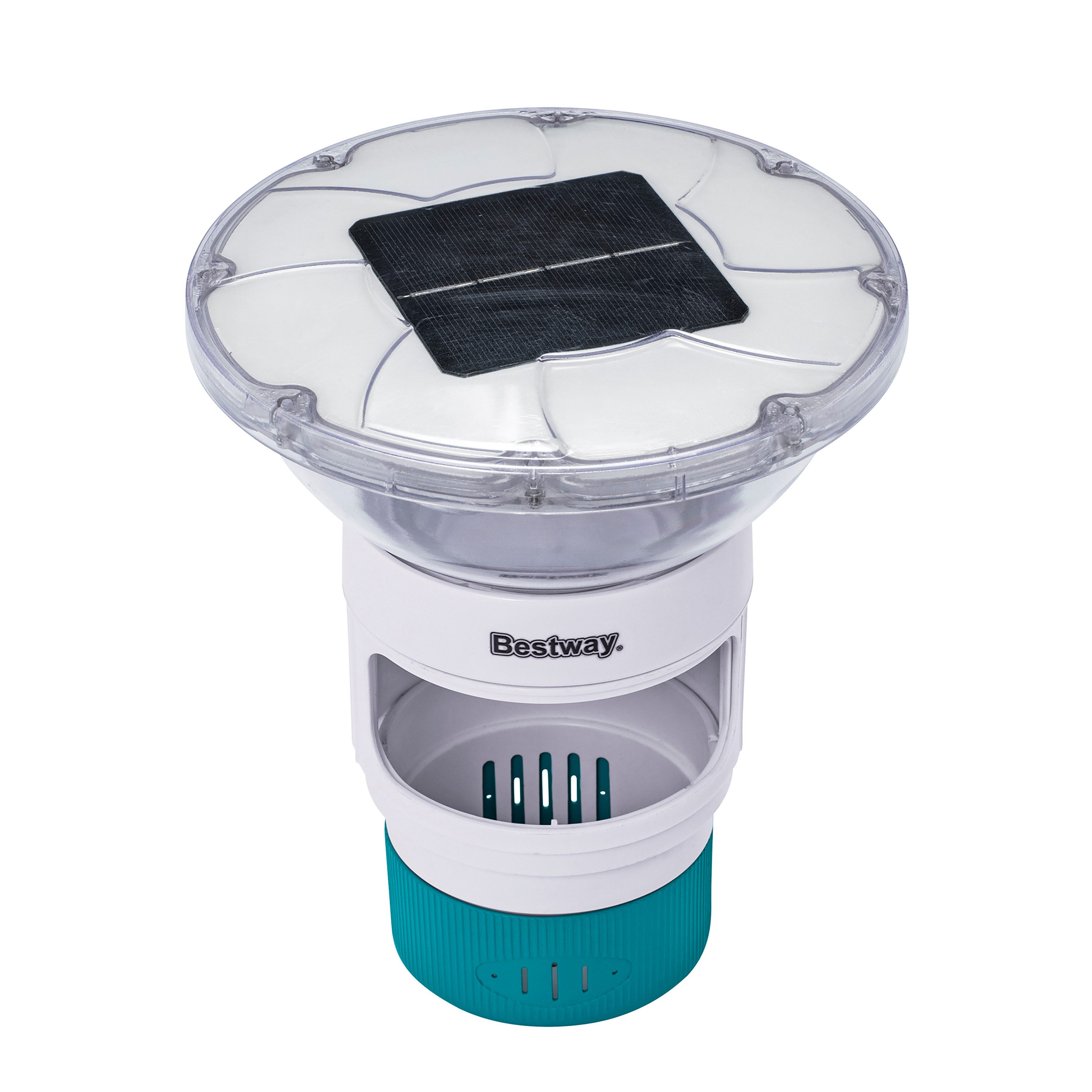 Bestway Chlordosierschwimmer Dosierschwimmer SolarGlow, Solar LED-Licht, bis zu 8 Stunden Leuchtdauer