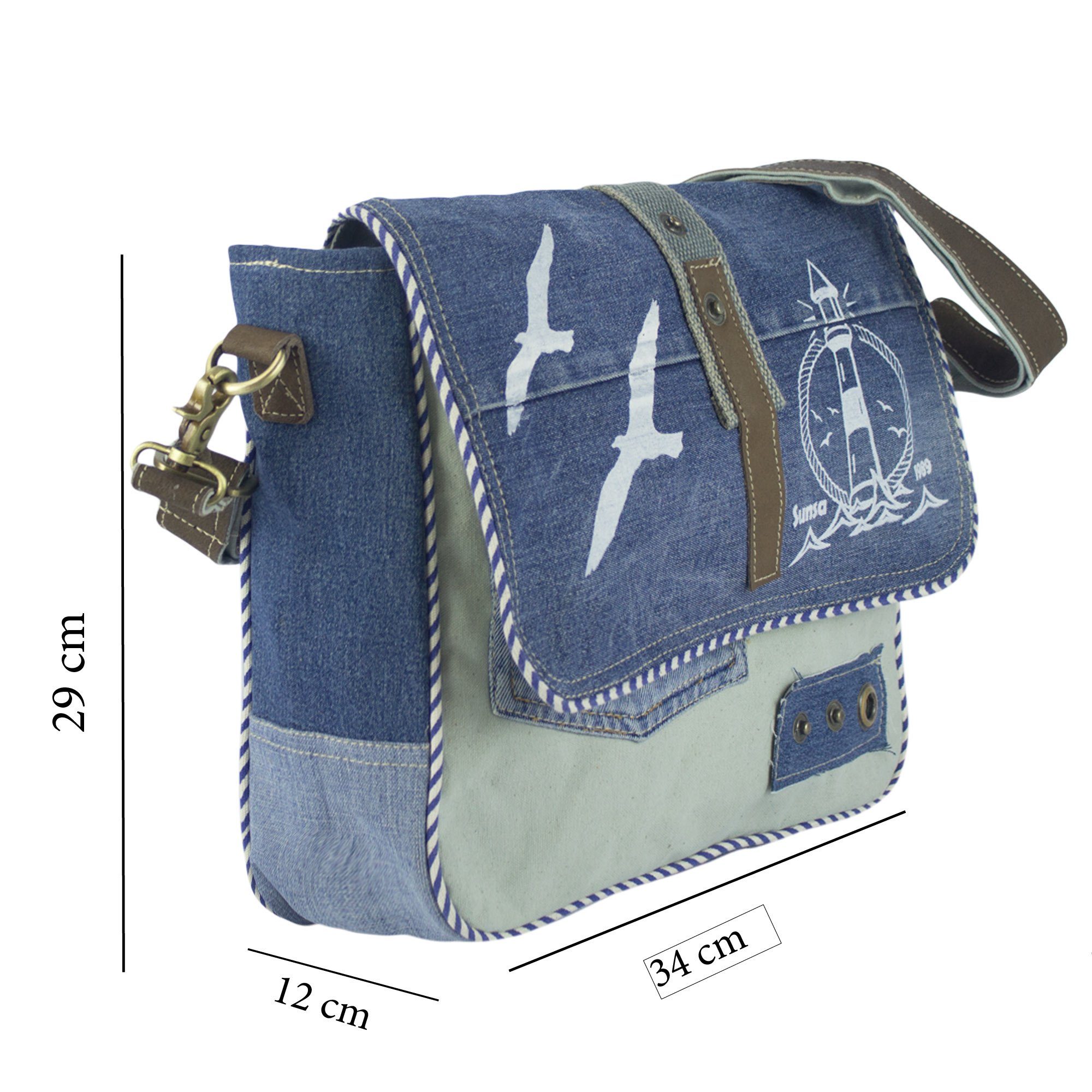 Sunsa Messenger Bag Messenger Bag Maritim Tasche Umhängetasche Crossbody Bag Meerliebhaber, Aus recycelten Materialien