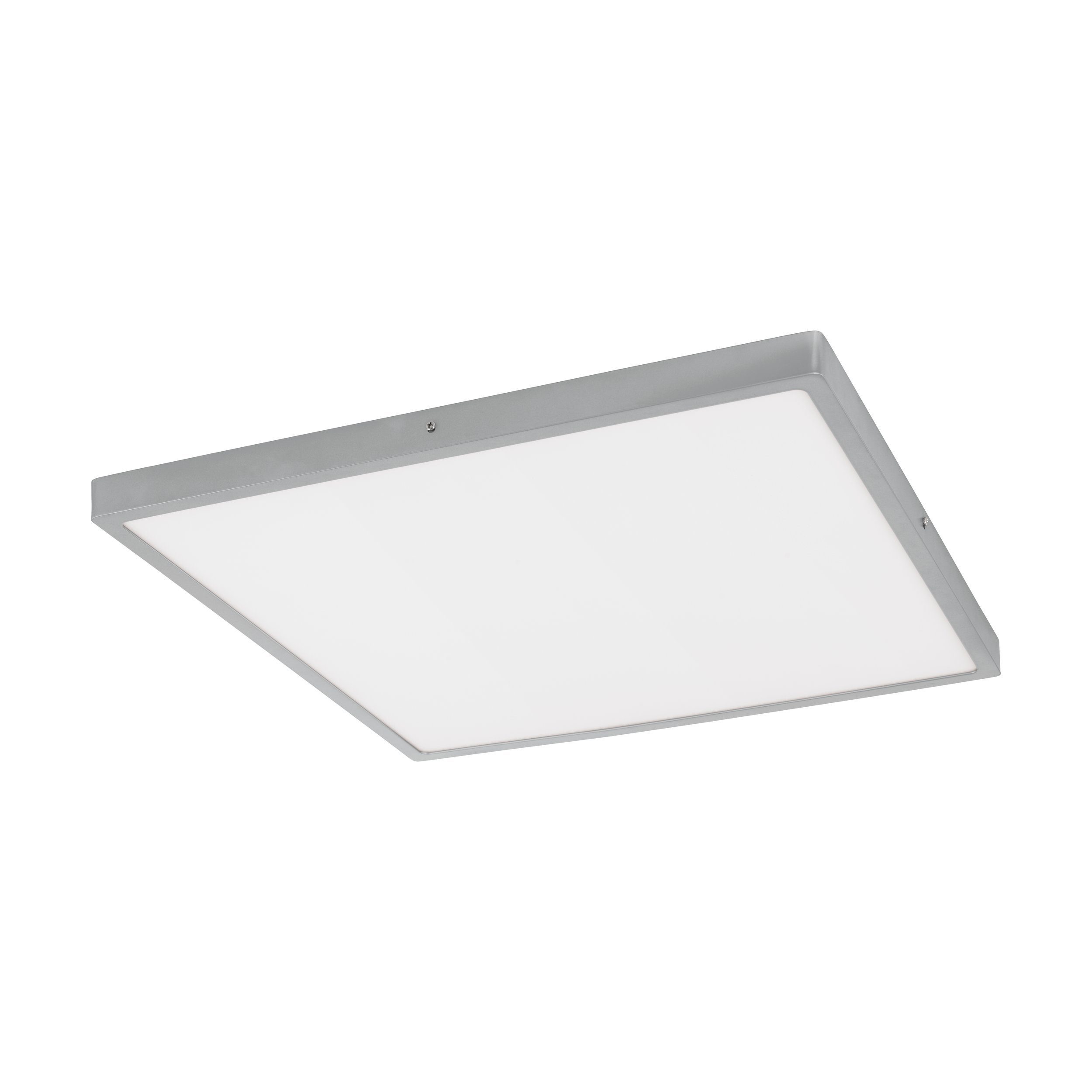 EGLO Aufbauleuchte Fueva 1, Leuchtmittel inklusive, Deckenlampe, Aluminium, Kunststoff, Silber, weiß, L: 50x50 cm