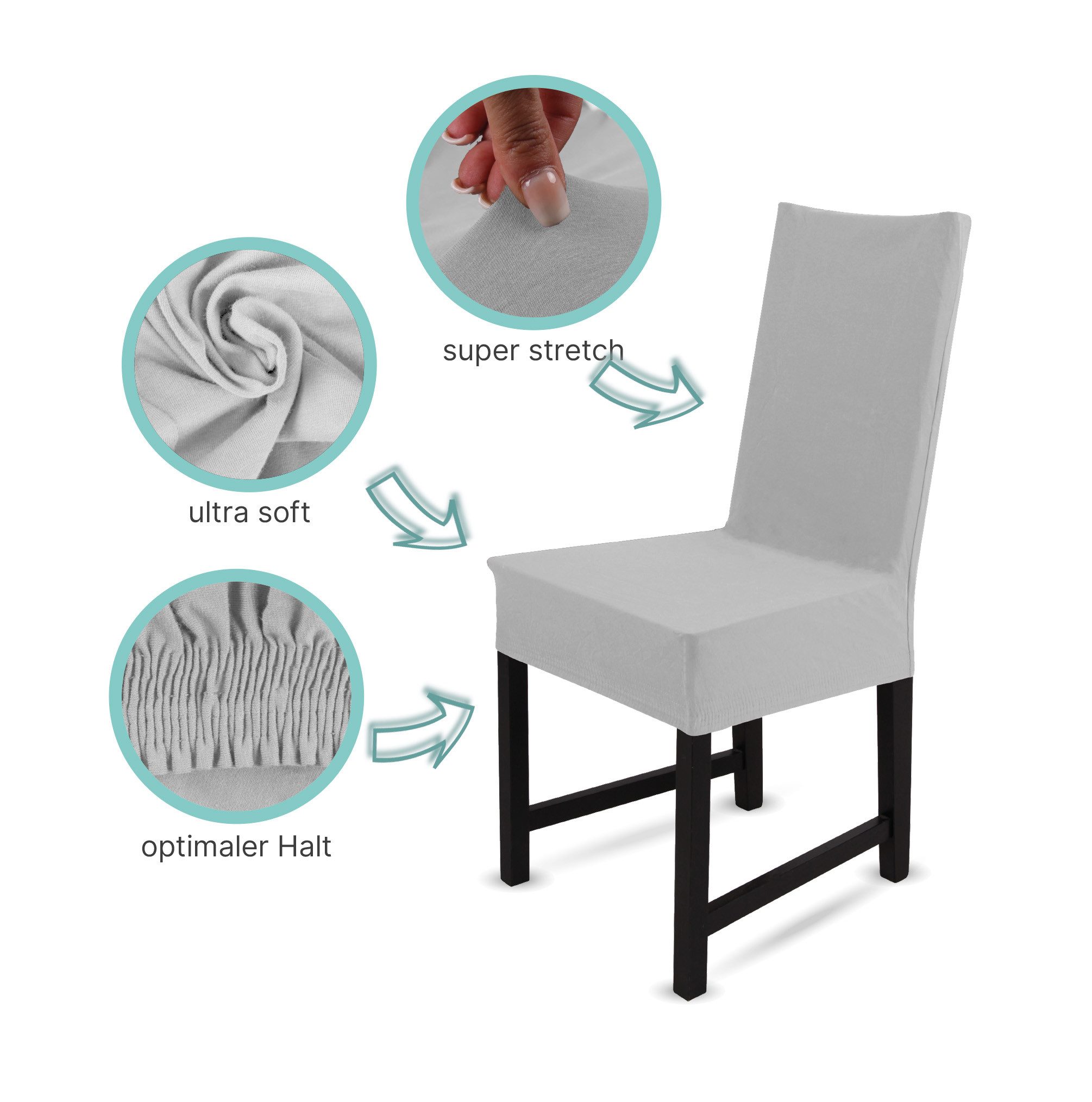 Bestlivings Stuhlhusse Stretchhusse für Stühle, 40x65cm, elastischer Bankett Stuhlbezug Universal Husse - Sitzbezug
