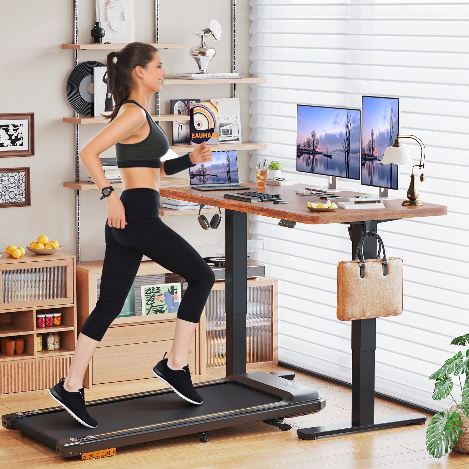 HOMALL Schreibtisch Höhenverstellbarer Schreibtisch mit 4-stufiger Höhenspe günstig online kaufen