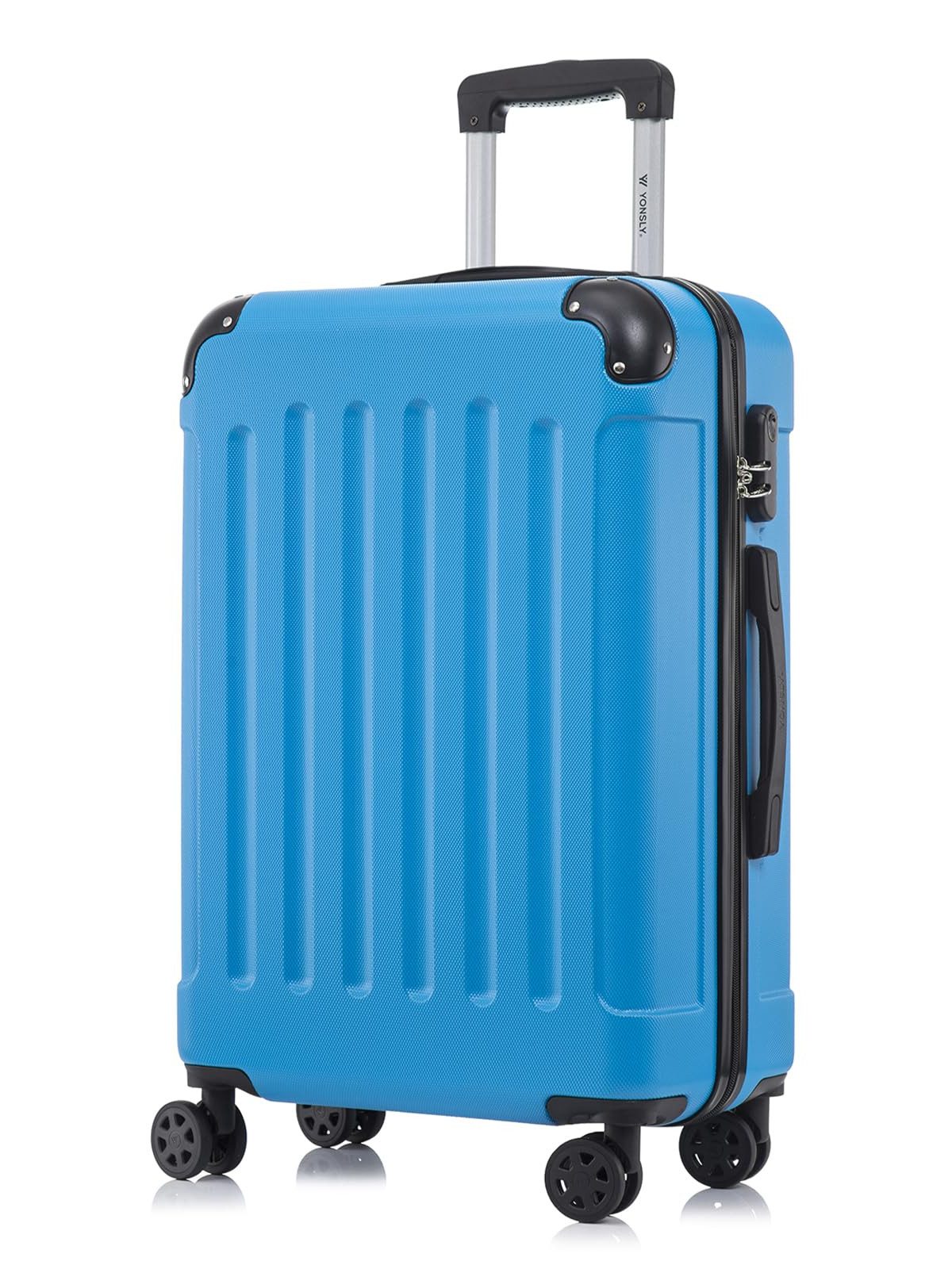 yonsly Hartschalen-Trolley Hartschalen-Koffer Trolley 360° Rollen, robuster Reisekoffer, 4 Rollen, mit Zahlenschloss, für Business und Urlaub 46/55/66/76 cm