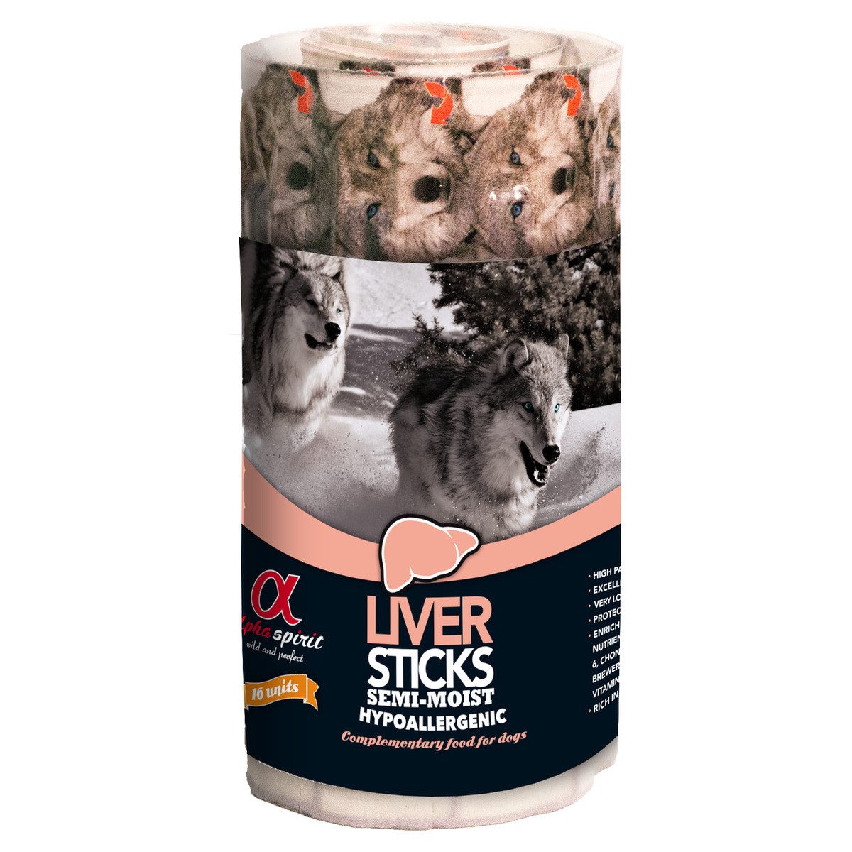 Alpha Spirit Ristra Stick Schinken 16er - 12 Stück, Snack für: Hund