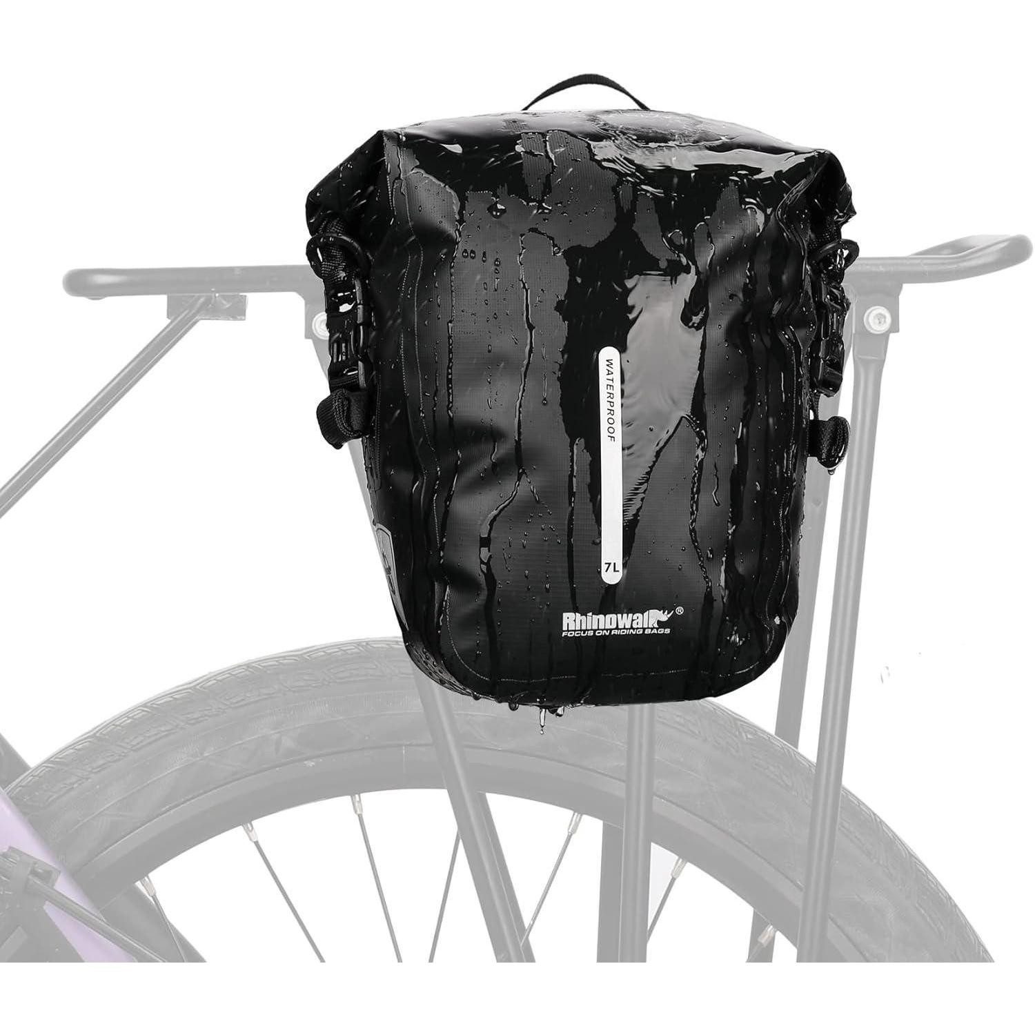 LuxusKollektion Gepäckträgertasche Fahrrad Gepäckträgertasche Wasserdicht 7L Rolltop Hinterradtasche