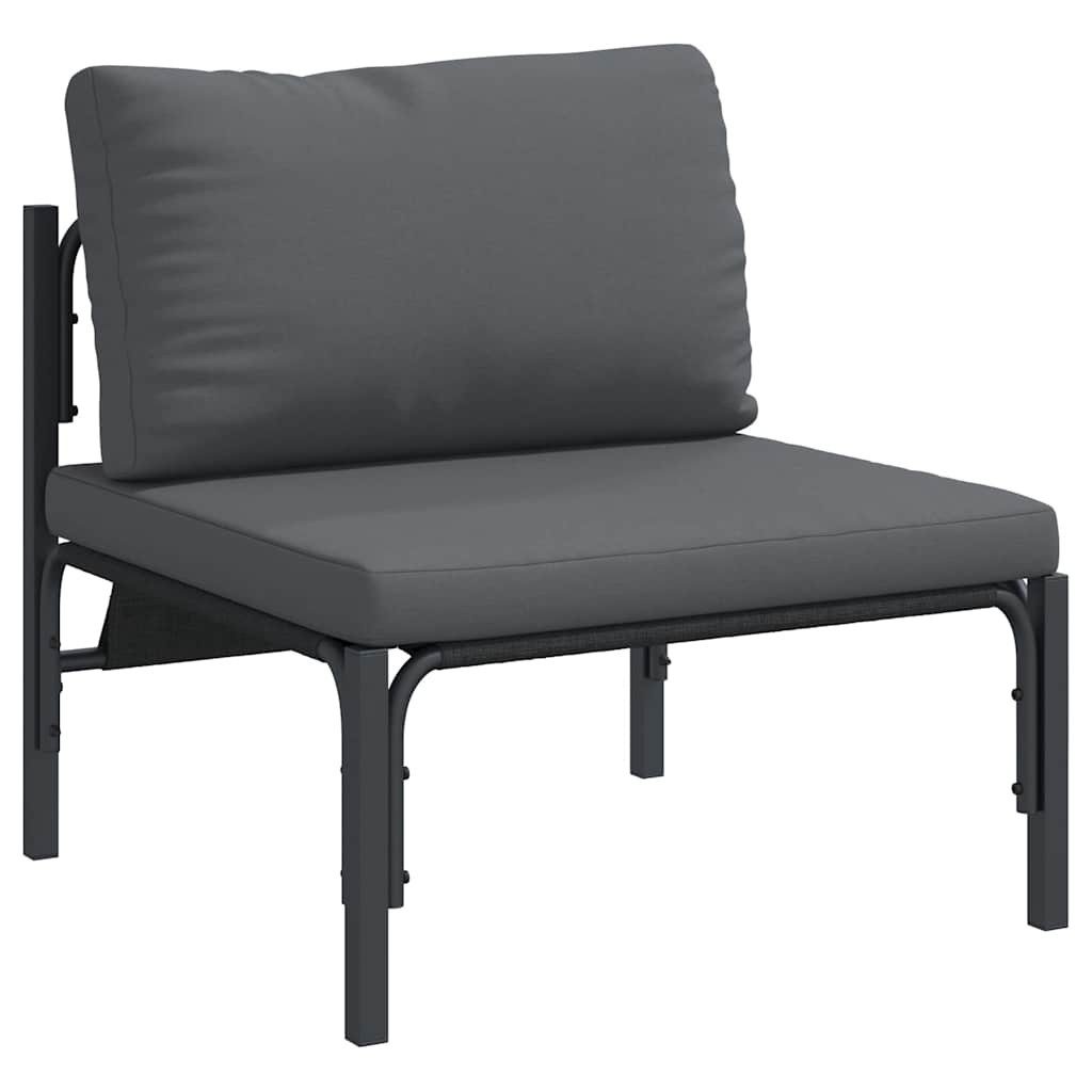 vidaXL Sofaelement Gartenmöbel mit Kissen Anthrazit 80 x 80 x 71 cm Stahl (1 St)