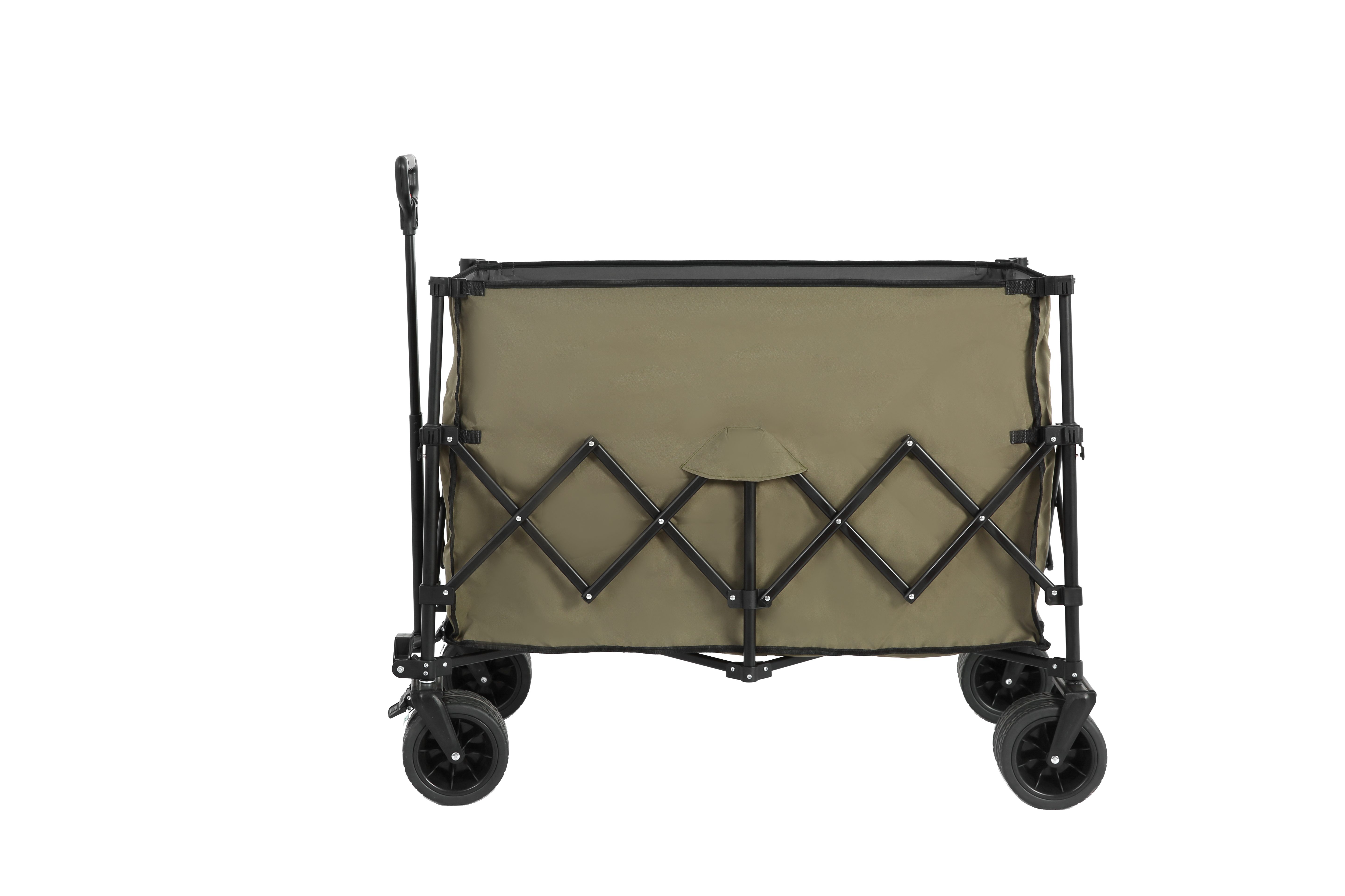 LVHOM Bollerwagen 109x53x83cm(LxBxH), 300 L, 100kg Tragfähigkeit (faltbares Transportgerät mit All-Terrain-Rädern, Robuster Stahlrahmen, abnehmbare Räder & Stoff für einfache Reinigung und platzsparende Lagerung; Schnelle Auf-/Zu-Faltung, Automatischer Griff mit Selbstrückstellung zur Vermeidung von Unfällen), Ideal bei Camping/Stadtpark-BBQs/Einkäufen/Paketabholung/Angeln