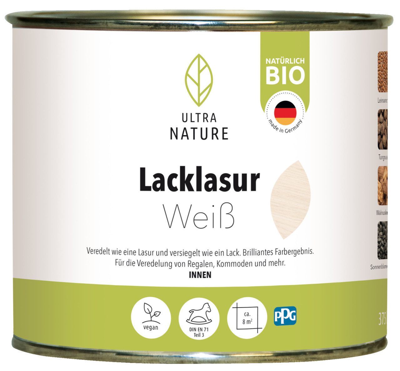 ULTRA NATURE Lasur Ultra Nature Lacklasur 375 ml weiß