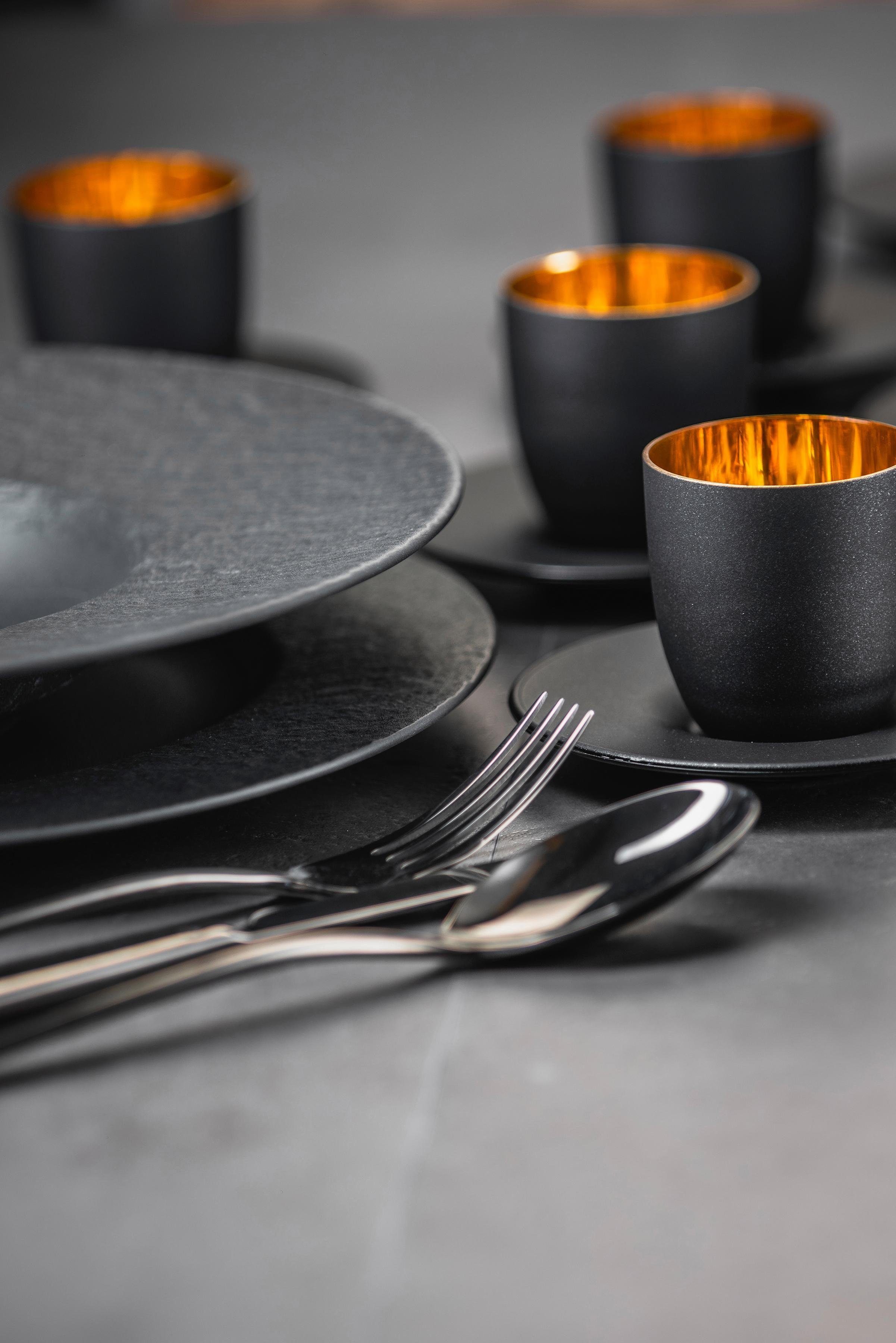 Eisch Germany Espressoglas Cosmo gold, 2-tlg., Kristallglas, Echtgold, handgefertigt, bleifrei, 100 ml, 2-teilig, Made in Germany