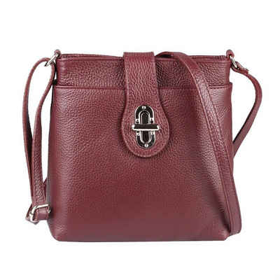 ITALYSHOP24 Schultertasche Made in Italy Damen Leder Tasche CrossOver, als Schultertasche, CrossBody, Umhängetasche tragbar