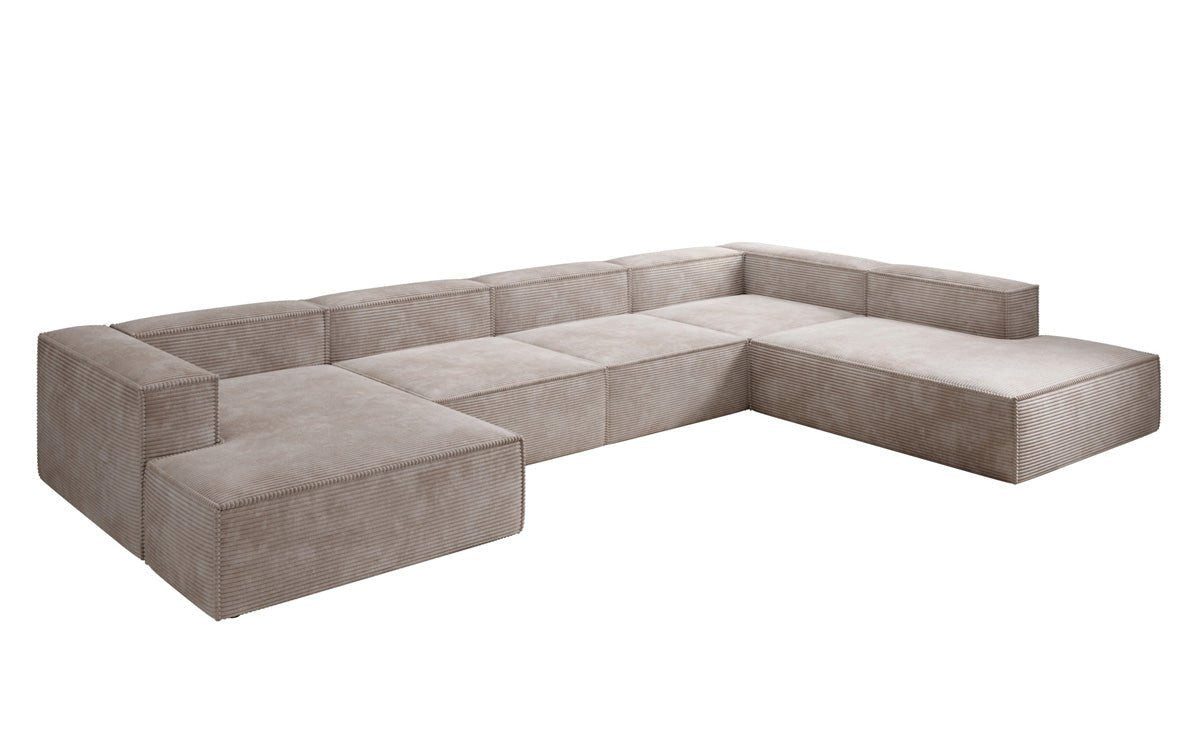 Luxusbetten24 Sofa Designer Sofa Lesley U XXL, mit Cord-Bezug