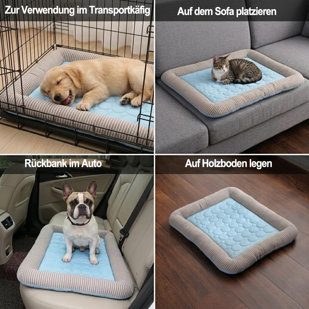 Mrilary Hundematte Sommer-Kühlbett für Hunde und Katzen,mit rutschfester Unterseite, Kühldecke Hunde Welpen Katze Kühlmatte, atmungsaktiv, waschbar