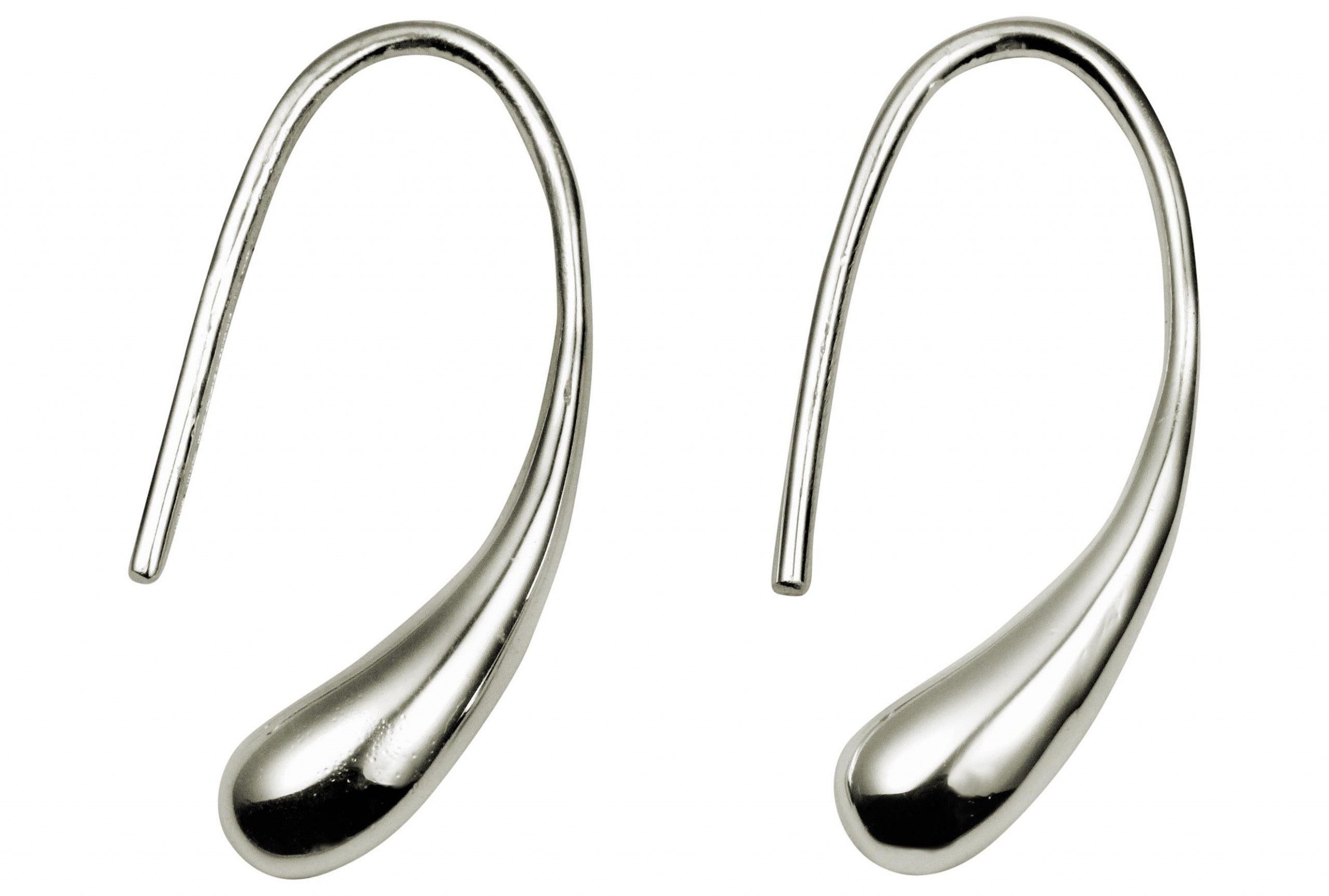 SILBERMOOS Paar Ohrhänger Elegante Ohrhänger "Tropfen", 925 Sterling Silber