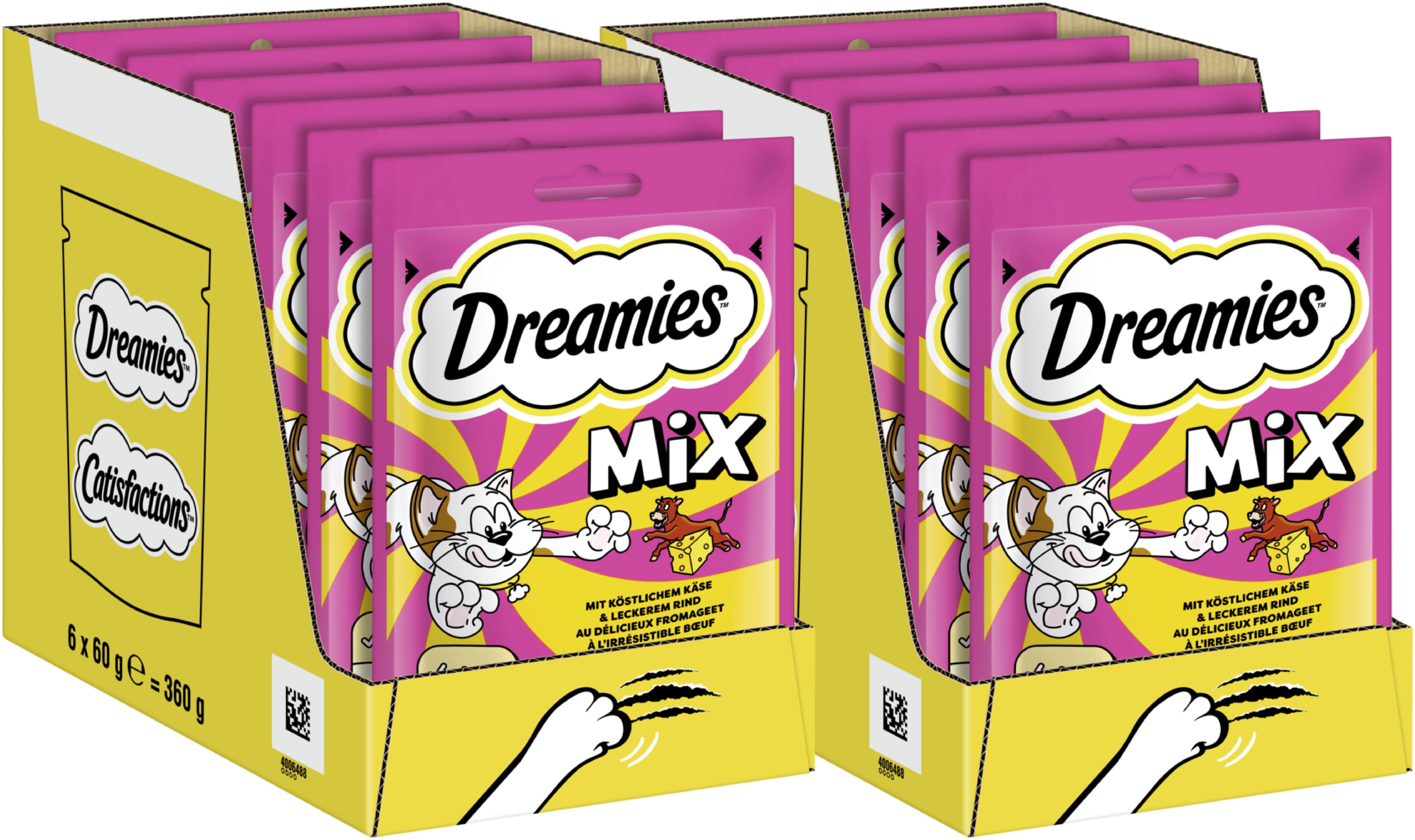 Dreamies DREAMIES™ Käse & Rind 12 x 60g, Snack für: Katze