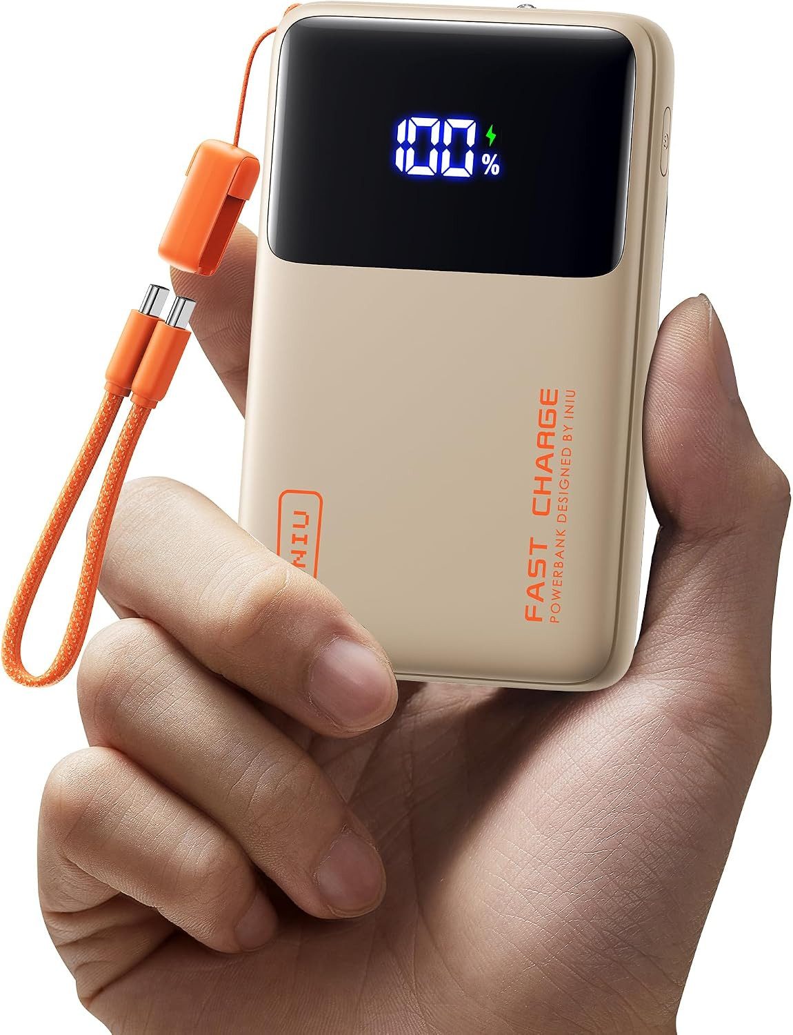 INIU Fast Charger 3in1 Mini Powerbank Geeignet für iPhone, Samsung, AirPods, Tablets 10000 mAh, 45W Schnellladefunktion, Kompakt & Reisegeeignet