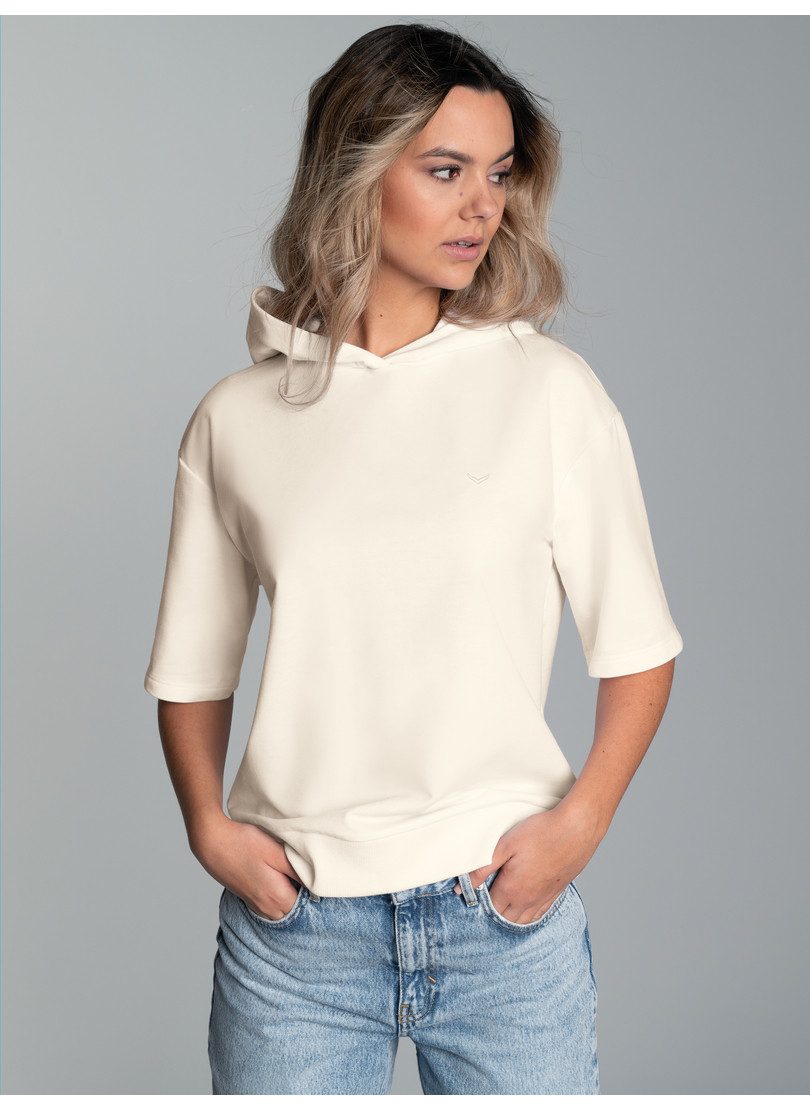 Trigema Kapuzensweatshirt TRIGEMA Kurzarm Hoodie – Bild 3 von 4
