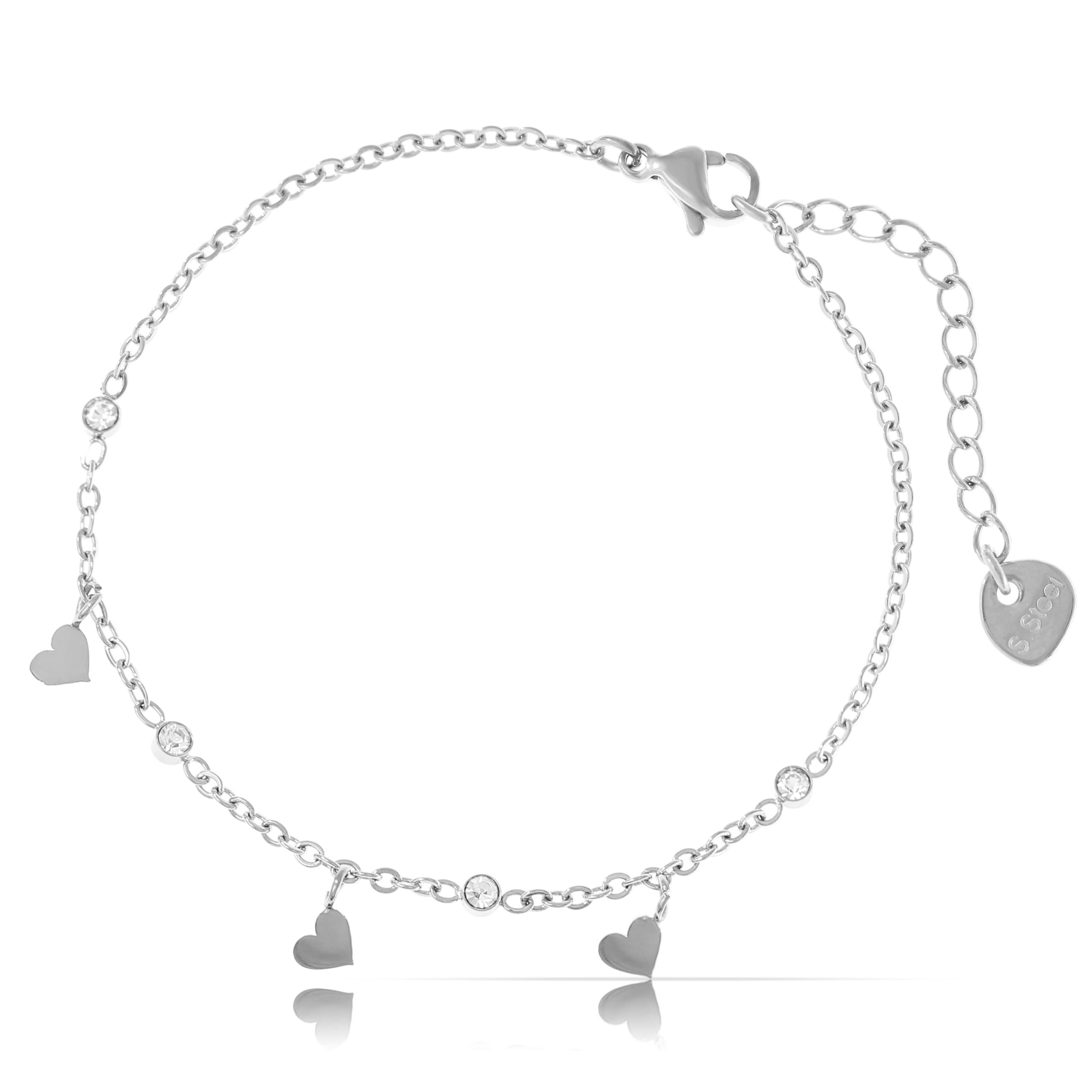 Made by Nami Edelstahlarmband Filigranin Gold oder Silber mit Herz Anhänger günstig online kaufen