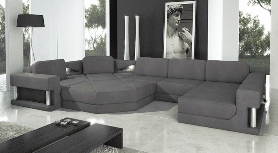 Sofa Modern Design JVmoebel Ecksofa, Ecksofa Couch Leder Wohnlandschaft Polster