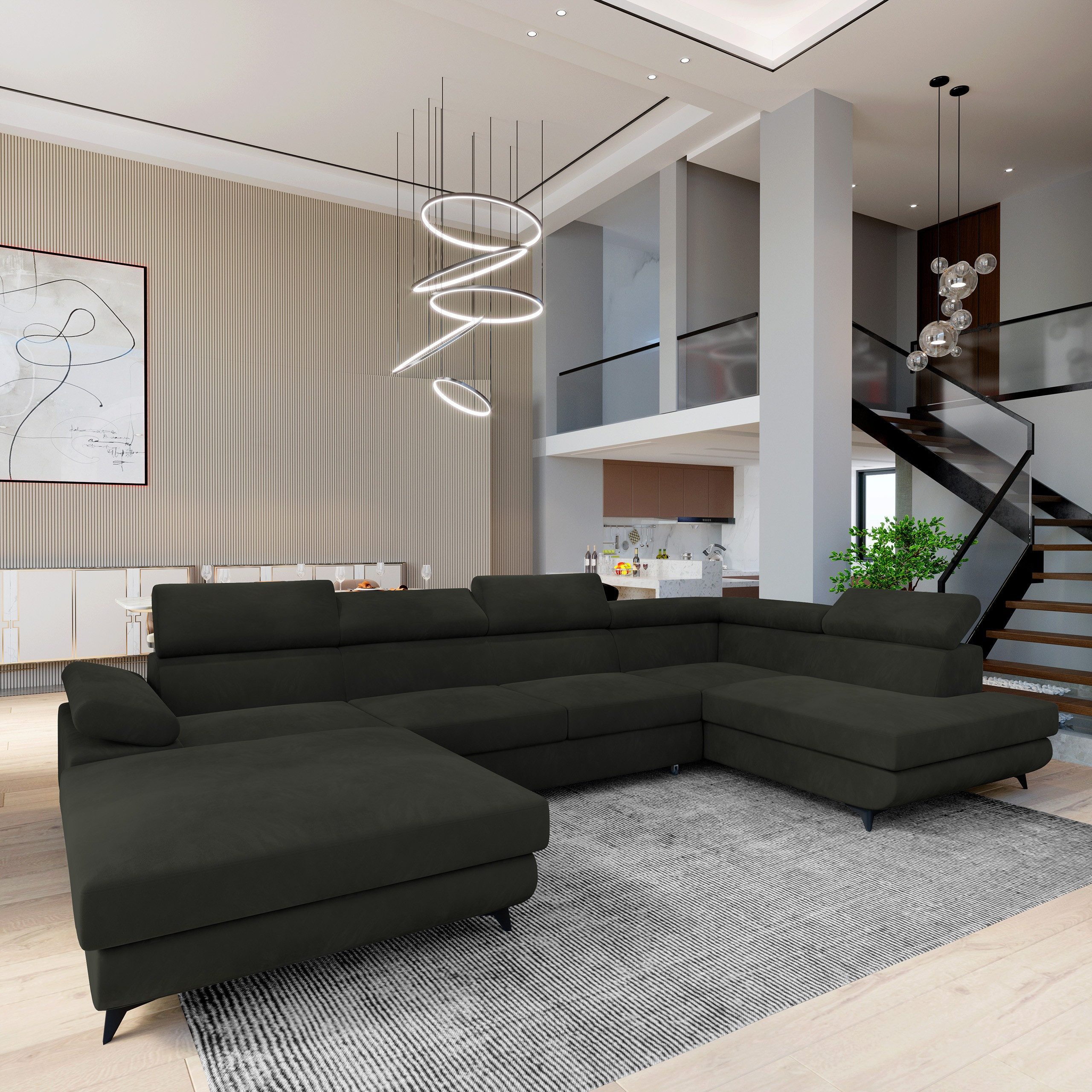 Masseno Ecksofa RUBANO mit Schlaffunktion U-Form, günstig online kaufen