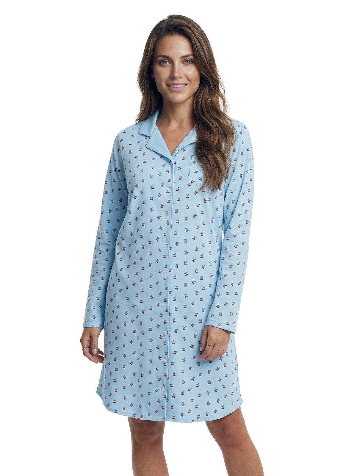 zeitlos Nachthemd Nachthemd Langarm - Holly Kirsche