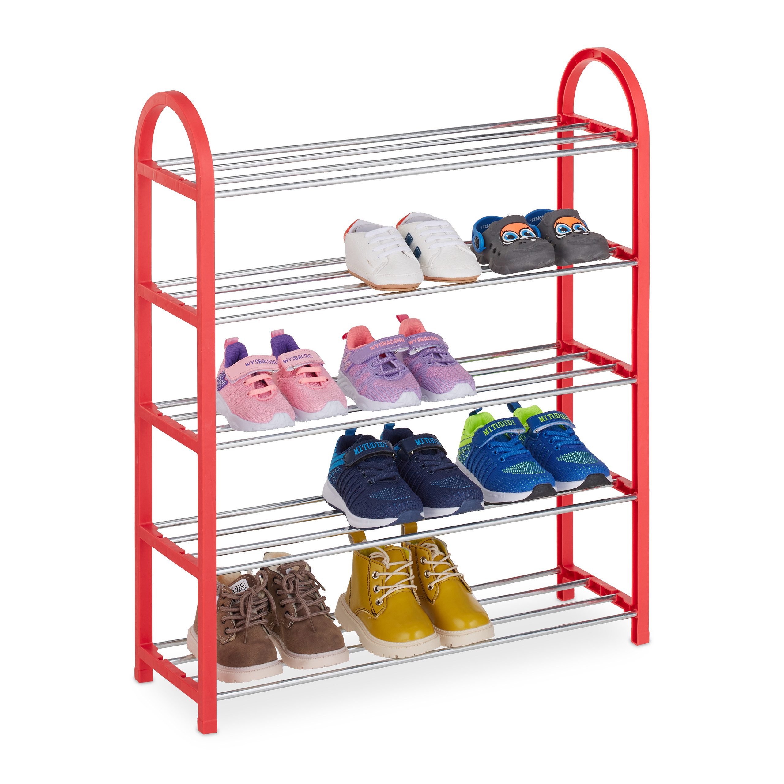 relaxdays Schuhregal für Kind, Rot günstig online kaufen