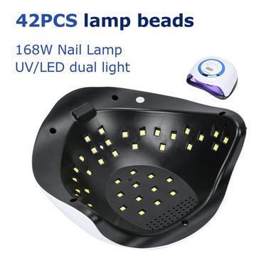 Bettizia Nagellacktrockner 168W Nagel Gel UV Lampe, 42-LEDs Portable UV Lampe für alle Gelnägel