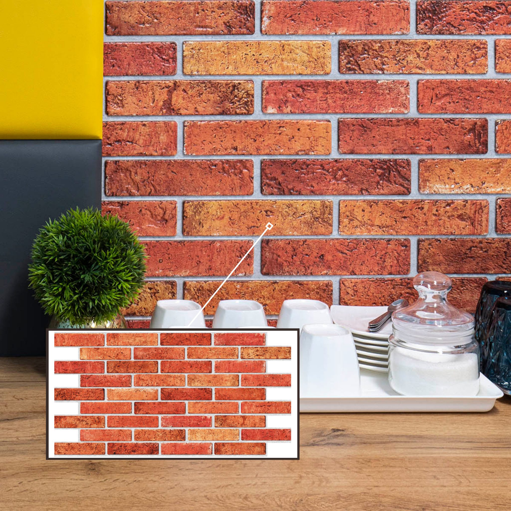 STM Company 3D Wandpaneel 3D-Wandpaneele PVC, Ziegel Optik, 1-20 Platten - 0.5-10 m², (10-tlg) Für Wohnzimmer, Küche & Bad, Einfache DIY-Montage