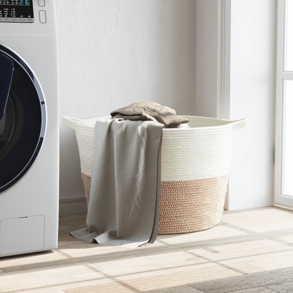 vidaXL Wäschekorb Wäschekorb Braun und Weiß günstig online kaufen