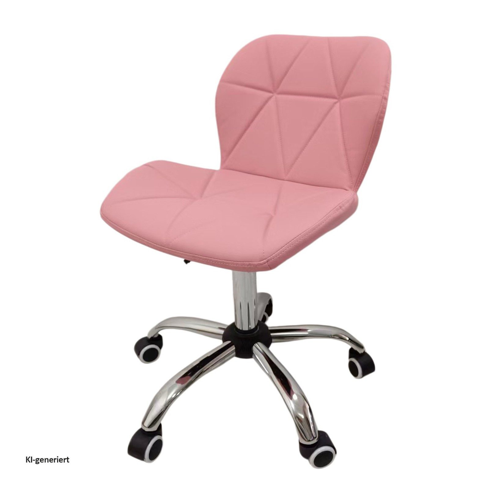 HTI-Living Drehstuhl Neville mit Kunstlederbezug, höhenverstellbar, Hartbodenrollen, Rosa (1 Stück), Höhenverstellbar, Kunstlederbezug – Bild 3 von 5