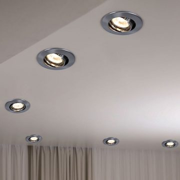 Paulmann LED Einbaustrahler, LED-Leuchtmittel fest verbaut, Warmweiß, LED Einbaustrahler rund Einbauleuchten Deckenleuchten 3er Set