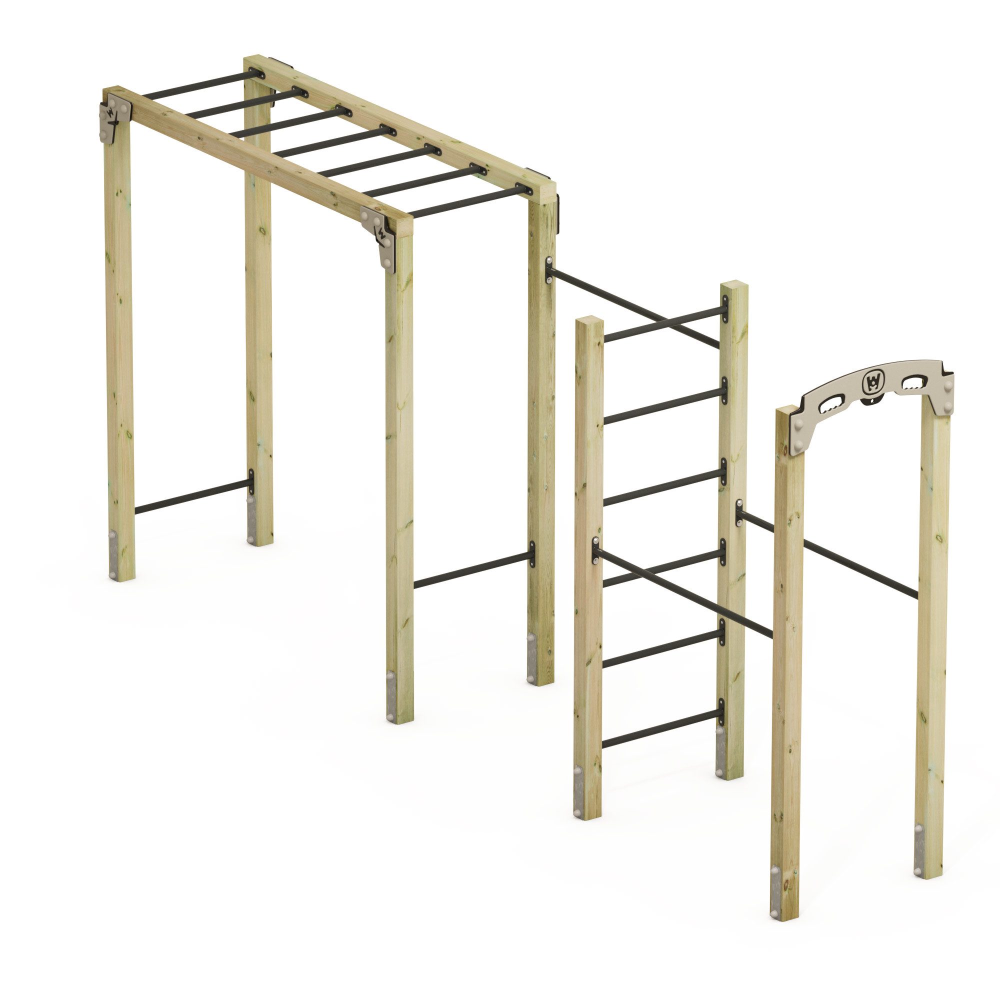 Wickey Klettergerüst Fit Base 810 – Gartentrainingsgerät mit Klimmzugfunktion & Sprossen, (Kraftstation, Fitnessstation, Sportgeräte für zuhause, Workout, Krafttraining, Gymtower, Fitnessturm, Fördert Kraft, Gleichgewicht, Koordination & Familienzeit), extrem witterungsbeständig mit 5 Jahren Garantie*