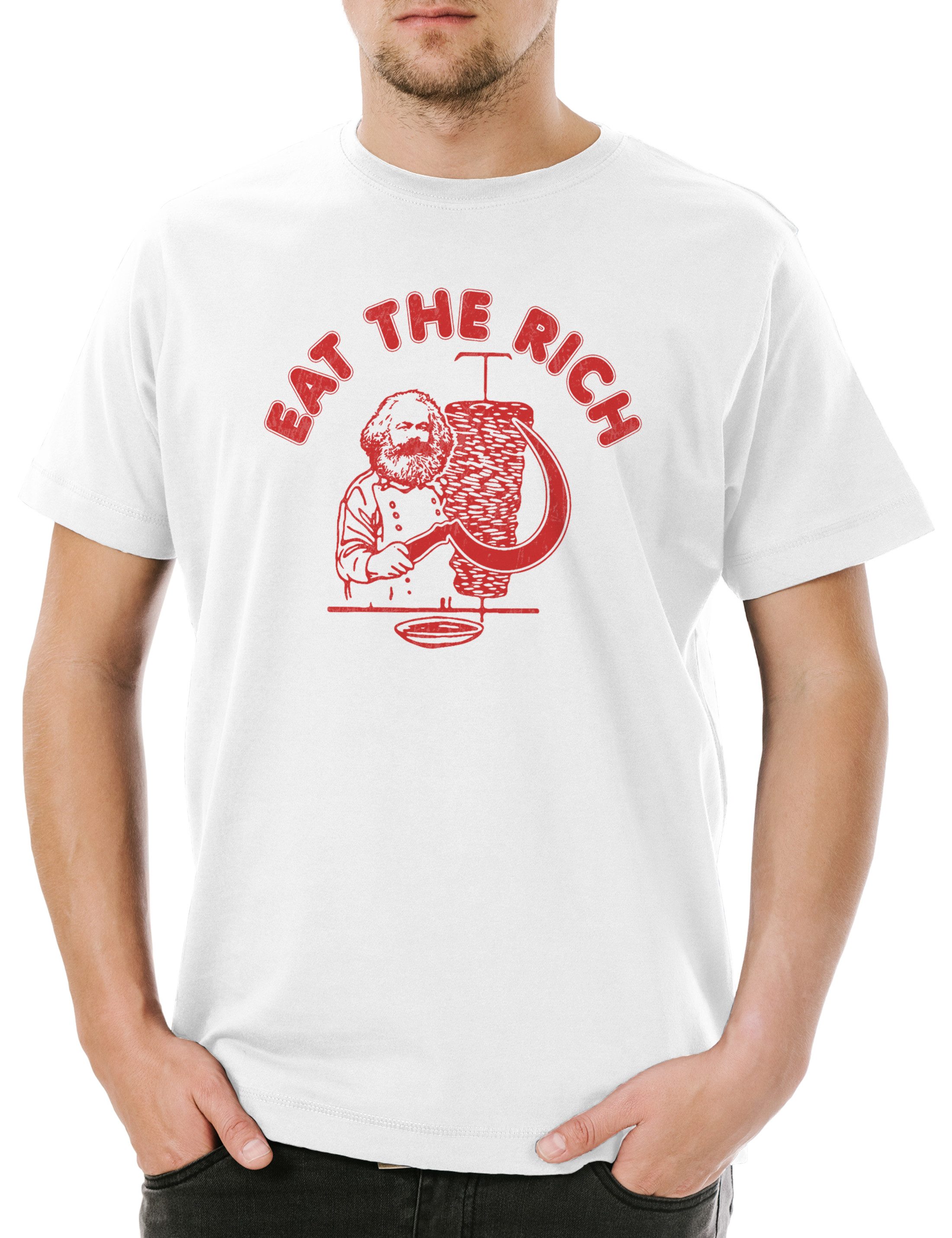 Print-Shirt Eat The Rich Herren T-Shirt Karl Socialism Communism Marx Kebap DDR