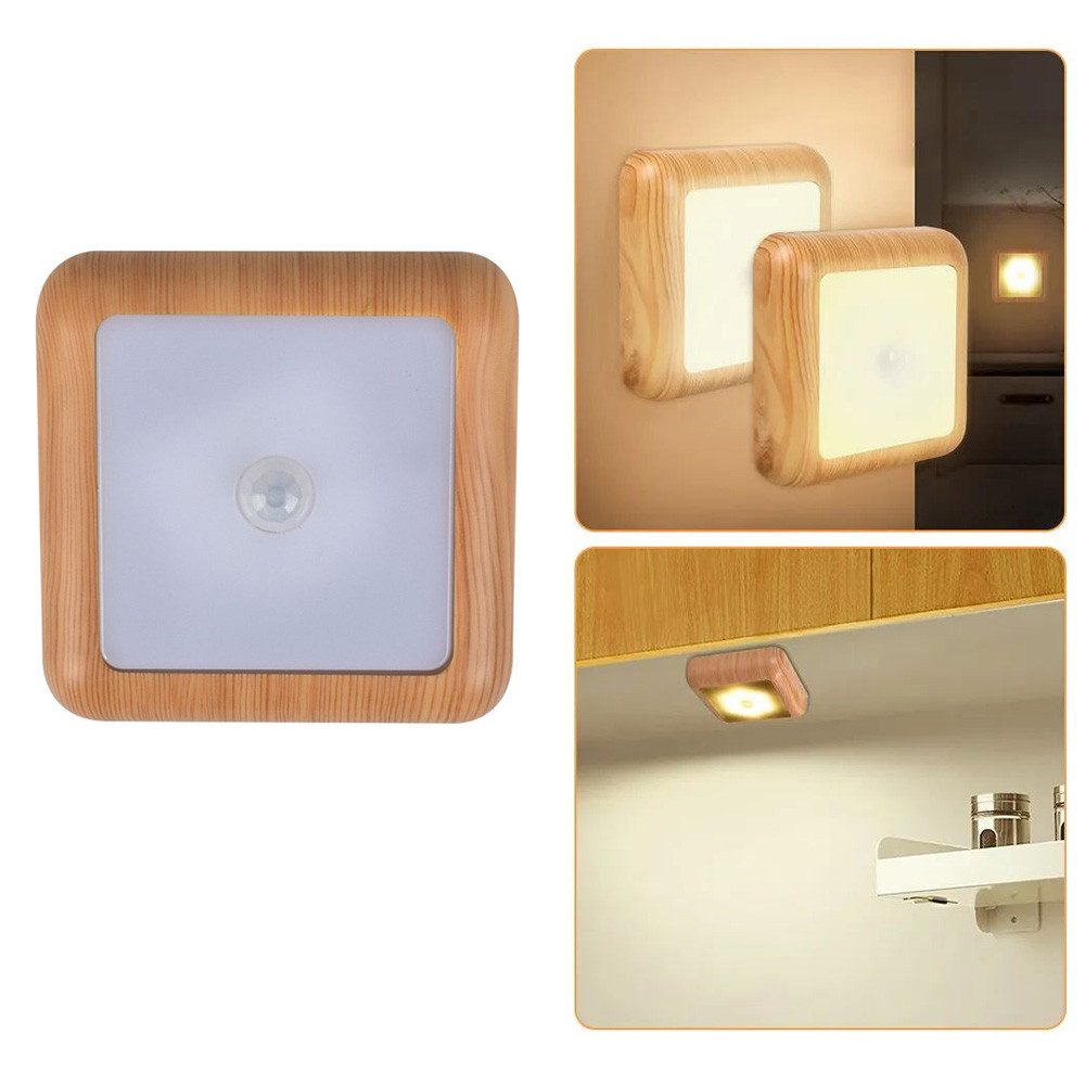 QUBEBU LED Nachttischlampe LED Schrankbeleuchtung mit Bewegungsmelder und Lichtsensor Küchenlampe, 1/2/4 Stück LED Nachtlicht Kinder, für Schlafzimmer/Flur/Treppenhaus, Schranklicht, Treppenlicht, Küchenlampe, Kaltweiß / Warmweiß