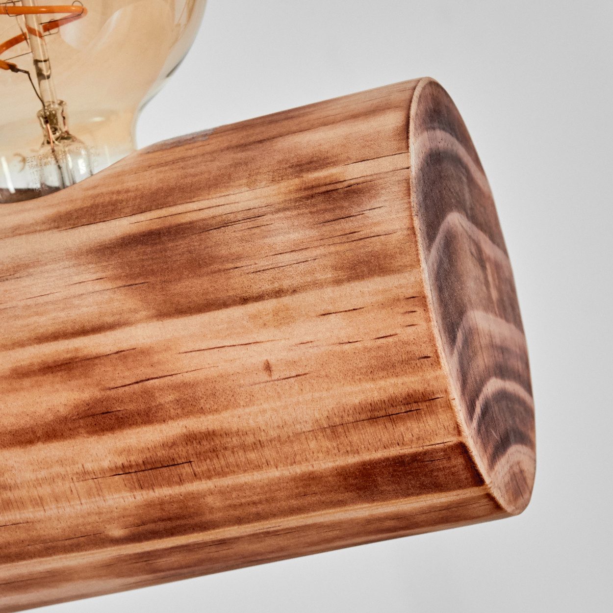 hofstein Wandleuchte Wandlampe aus Metall/Holz in Schwarz/Dunkelbraun, ohne Leuchtmittel, Leuchte im modernen / skandinavischen Design mit Holzbalken, E27