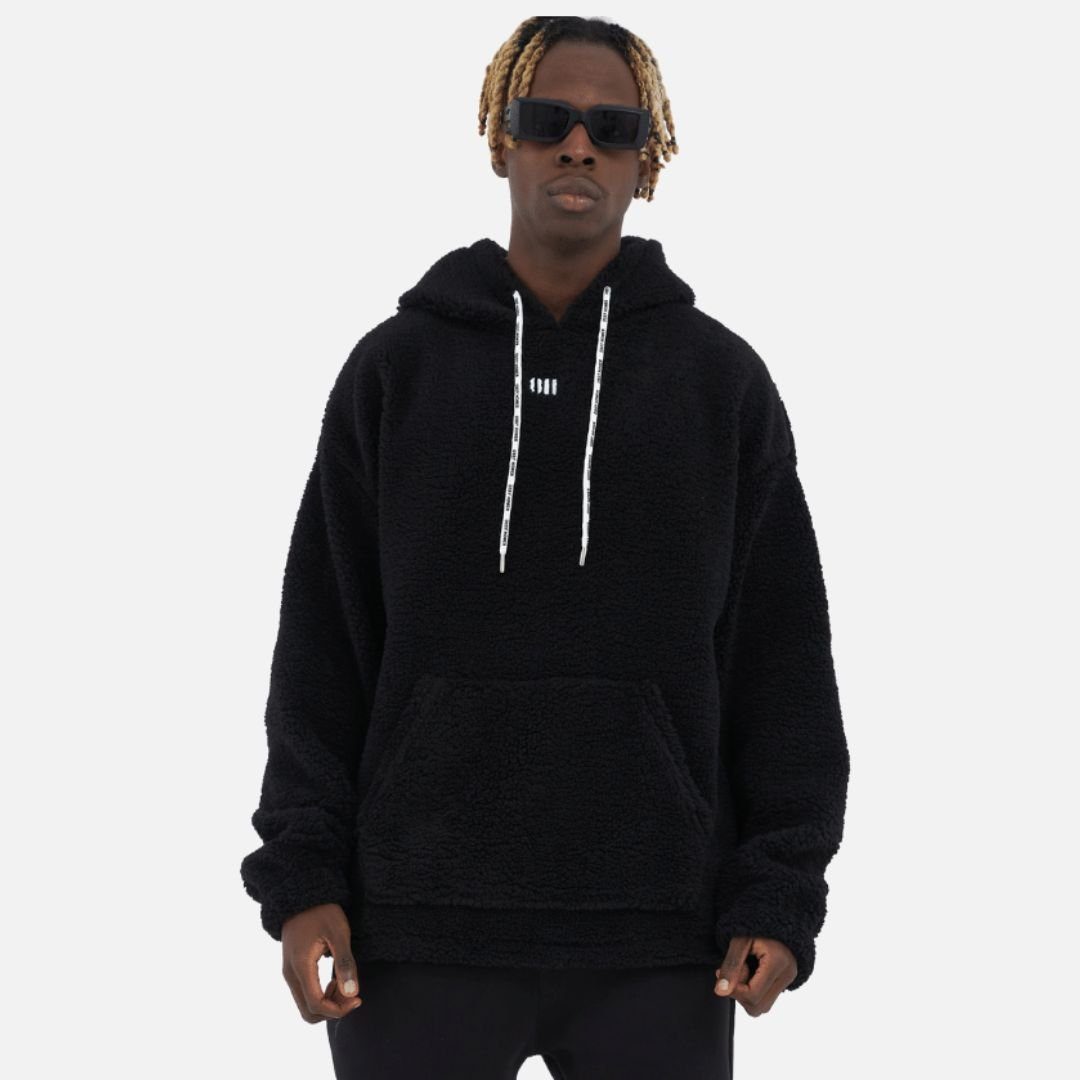 COFI Casuals Hoodie Teddy Basic Hoodie Teddyfell Sweater Pullover Oversize M Beige