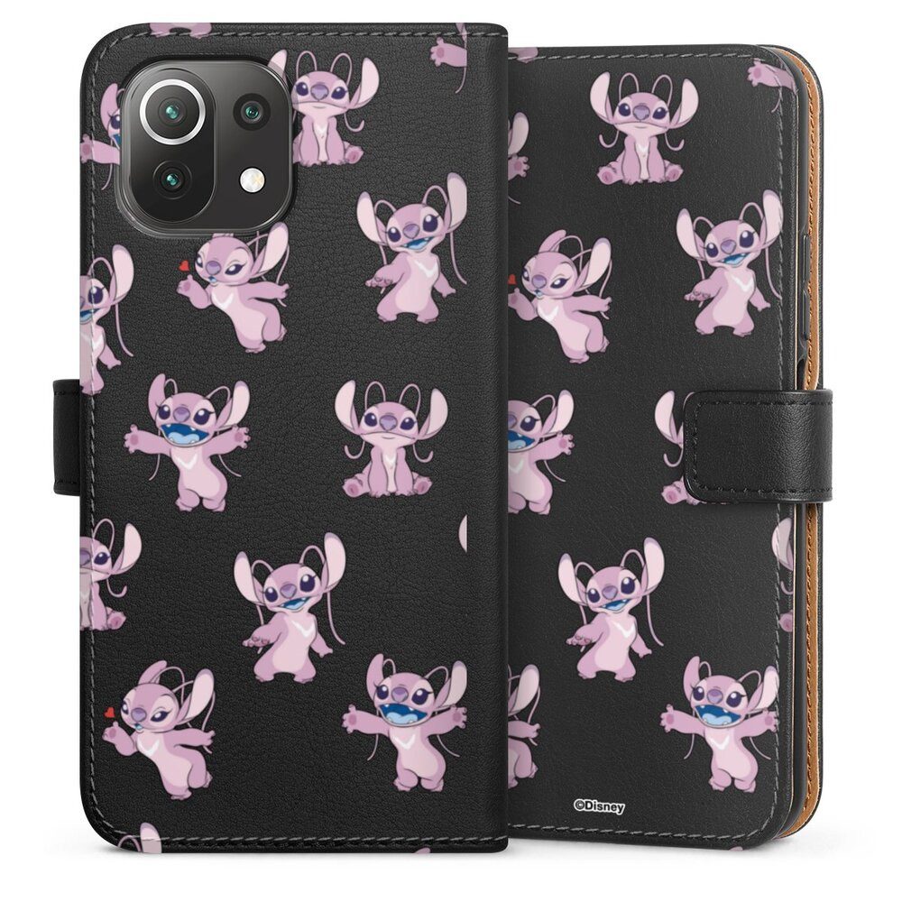 DeinDesign Handyhülle Lilo & Stitch Engel Disney Angel Faces Pattern Transparent, Xiaomi Mi 11 Lite 5G NE Hülle Flip Case Klapphülle Handytasche Leder