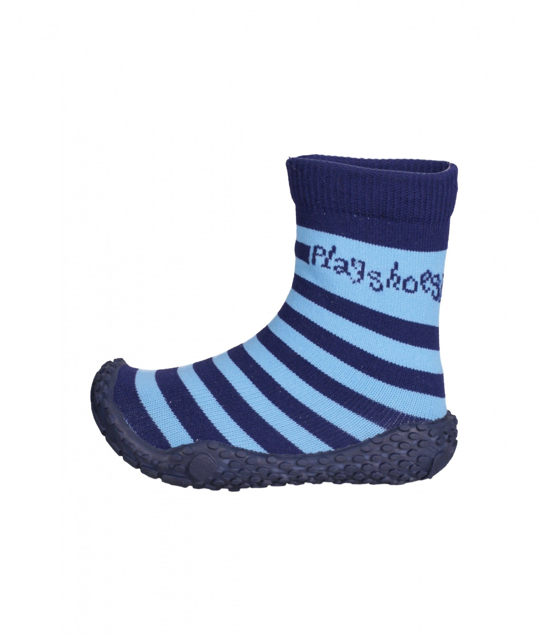 Playshoes Aqua-Socke Streifen Badeschuh marine/hellblau