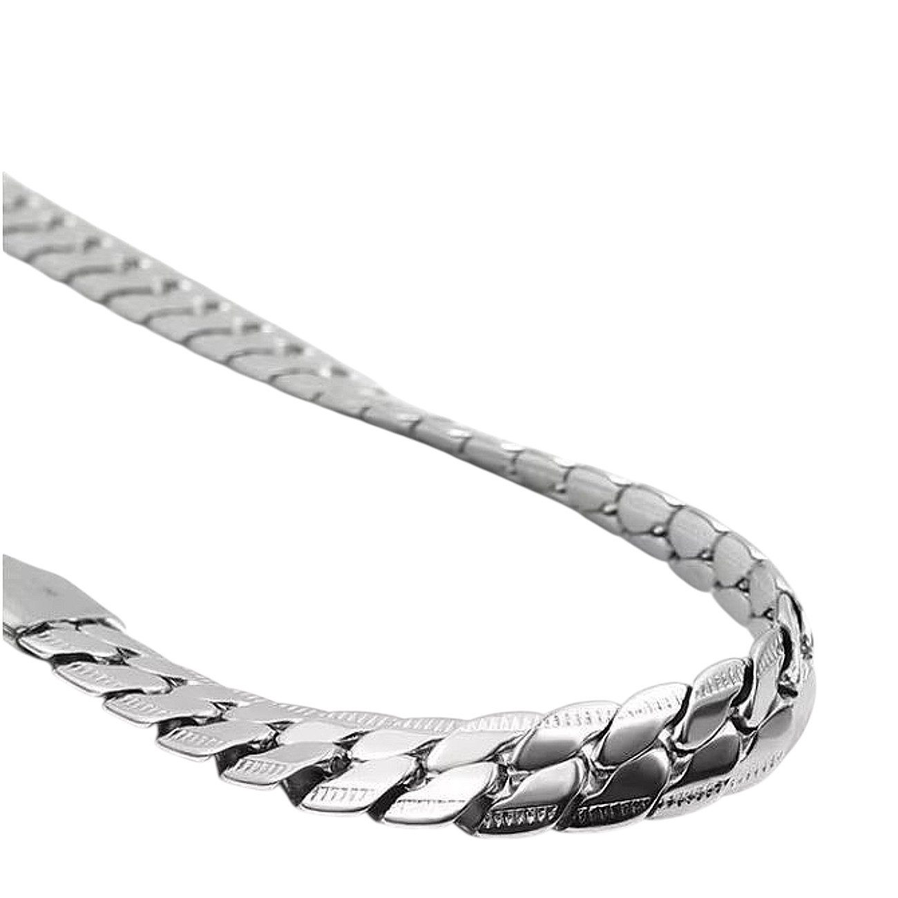KARMA Schlangenkette Edelstahlkette Halskette Herren Damen silber 0,6 cm breit (Silberne Kette Hypoallergen wasserfest, Herrenschmuck Damenschmuck), Herrenkette Damenkette wasserfest - antiallergisch