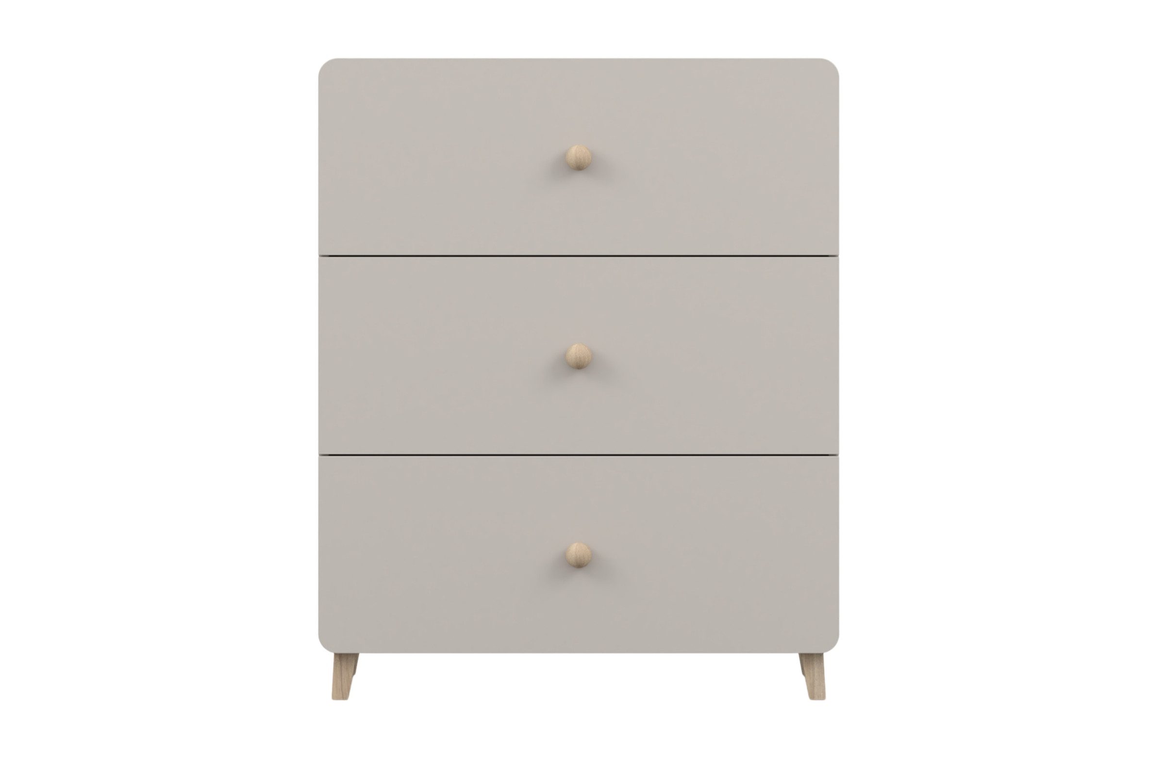 Deine Möbel 24 Kommode MARCO 04 80 cm kaschmir mit 3 Schubladen, Holzgriffe & Holzfüße (Set, 1 St., MARCO - Kollektion), Sideboard - ideal für Kinder- & Jugendzimmer, Flur, Schlafzimmer