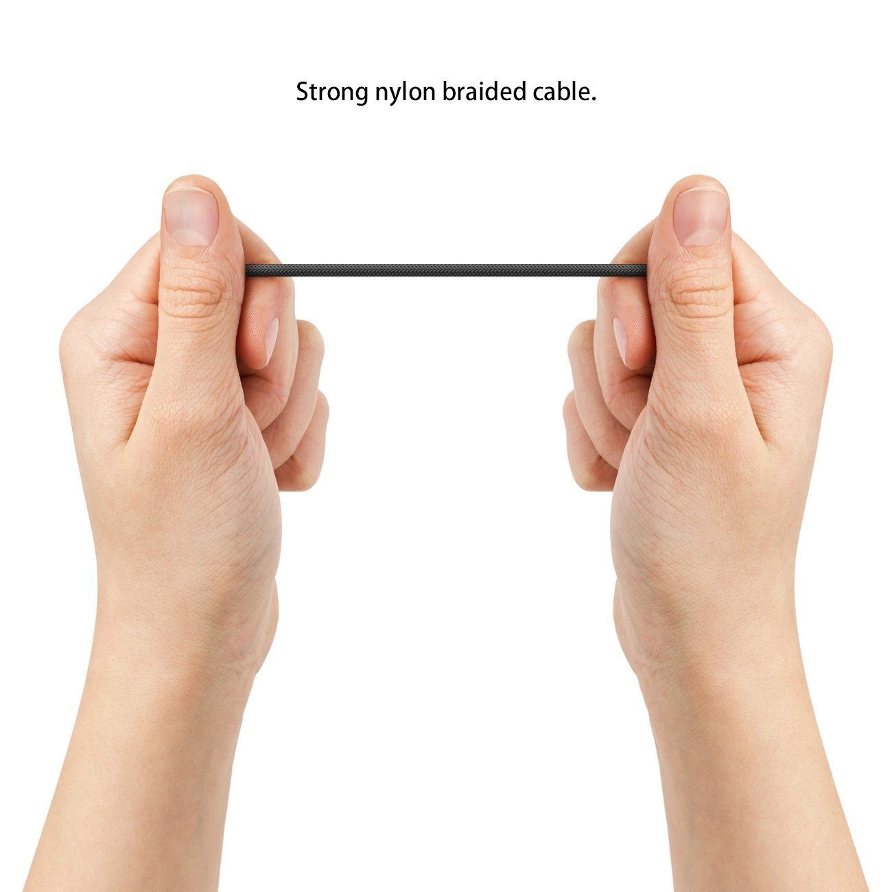 deleyCON deleyCON Micro USB Kabel 0,15m Nylon + Metallstecker - Schwarz Smartphone-Kabel