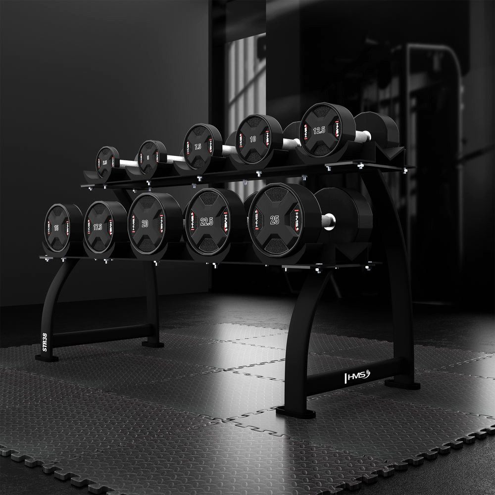 HMS Kurzhantel Fitnesshantel 22,5 kg Hantel, (Set, Komfortabler Griff), Polyurethan-Beschichtung kombiniert Hygiene, Langlebigkeit