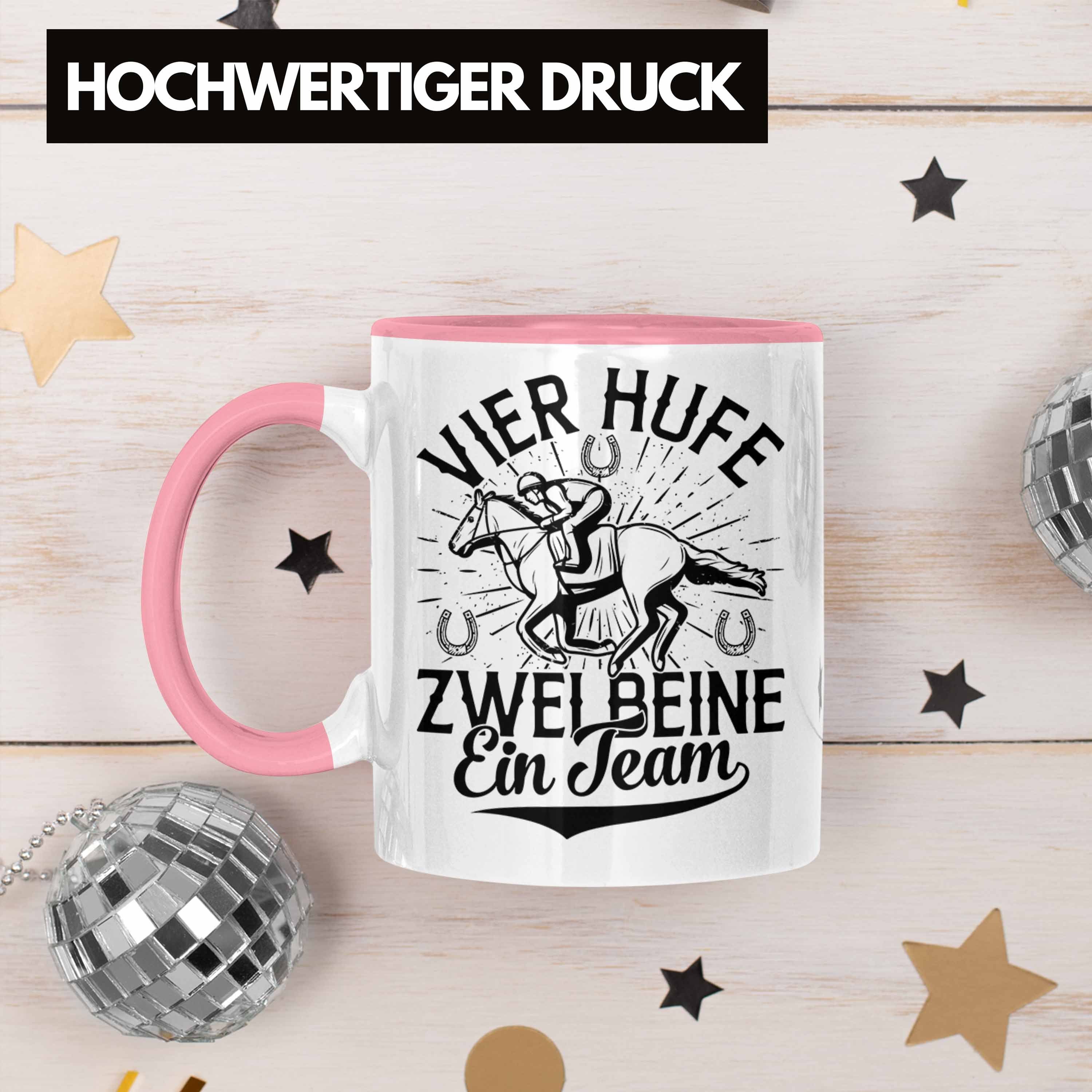 Pferde-Liebhaberin Geschenk Tasse Spruch Trendation Tasse Geschenkidee Reiterin Mädchen Rosa