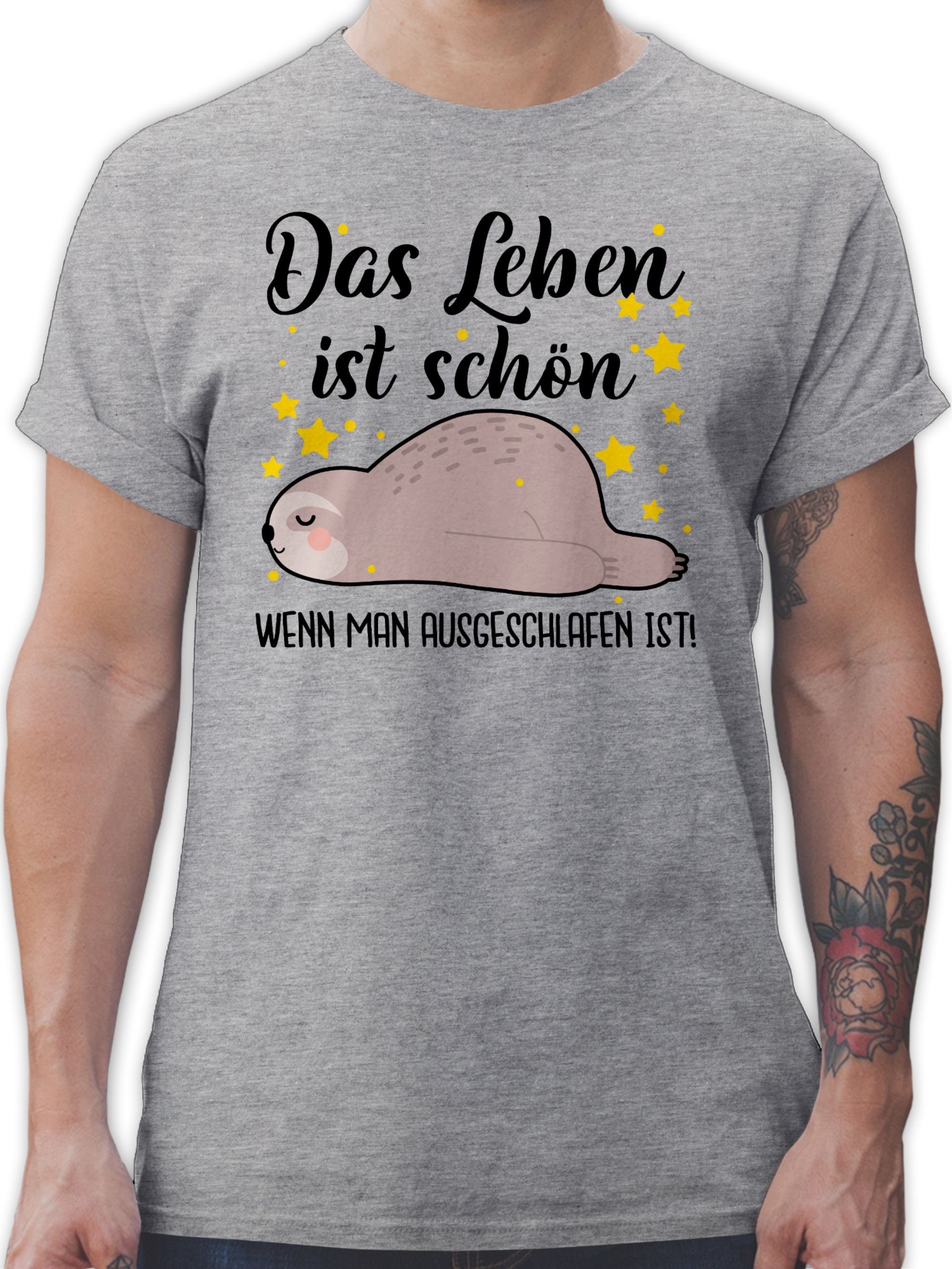 T-Shirt Das Leben ist schön, wenn man ausgeschlafen ist! - schwarz