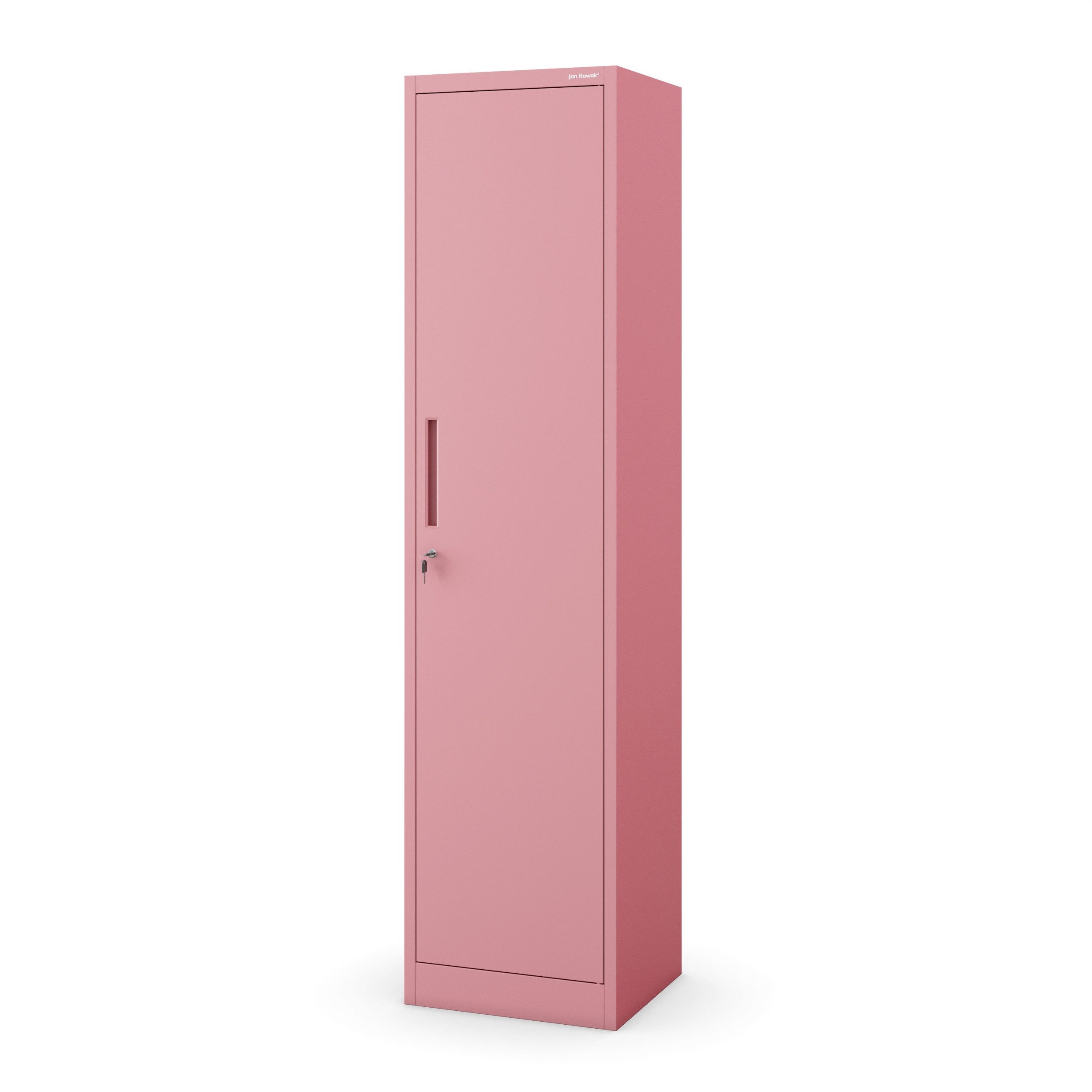 Jan Nowak Aktenschrank Metall Büroschrank abschließbar 45 cm ALEX 4 Böden Stahl schmal (Aktenschrank Ordnerschrank Büro Kanzlei Praxis platzsparend, Stahl 0,6 mm 185 x 45 x 40 cm Wandmontage 2 Schlüssel robust) Schloss langlebig pulverbeschichtet 13 Farbe