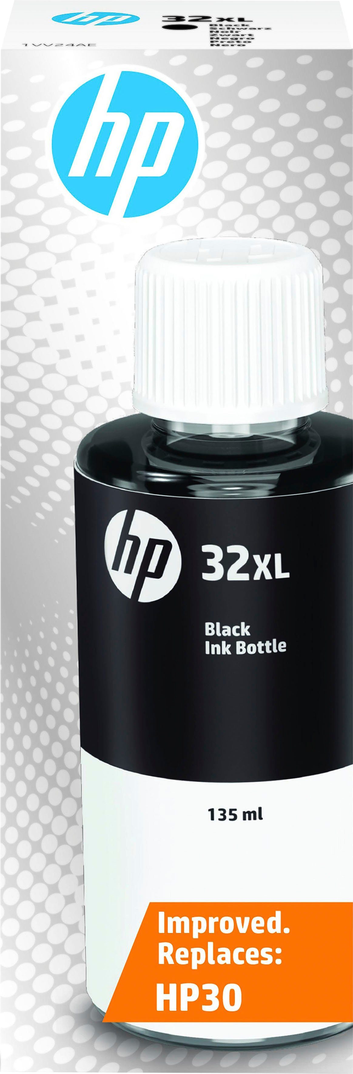 HP 32XL Schwarz Original Tintenflasche, 135 ml Nachfülltinte (für HP, 1x 135 ml)